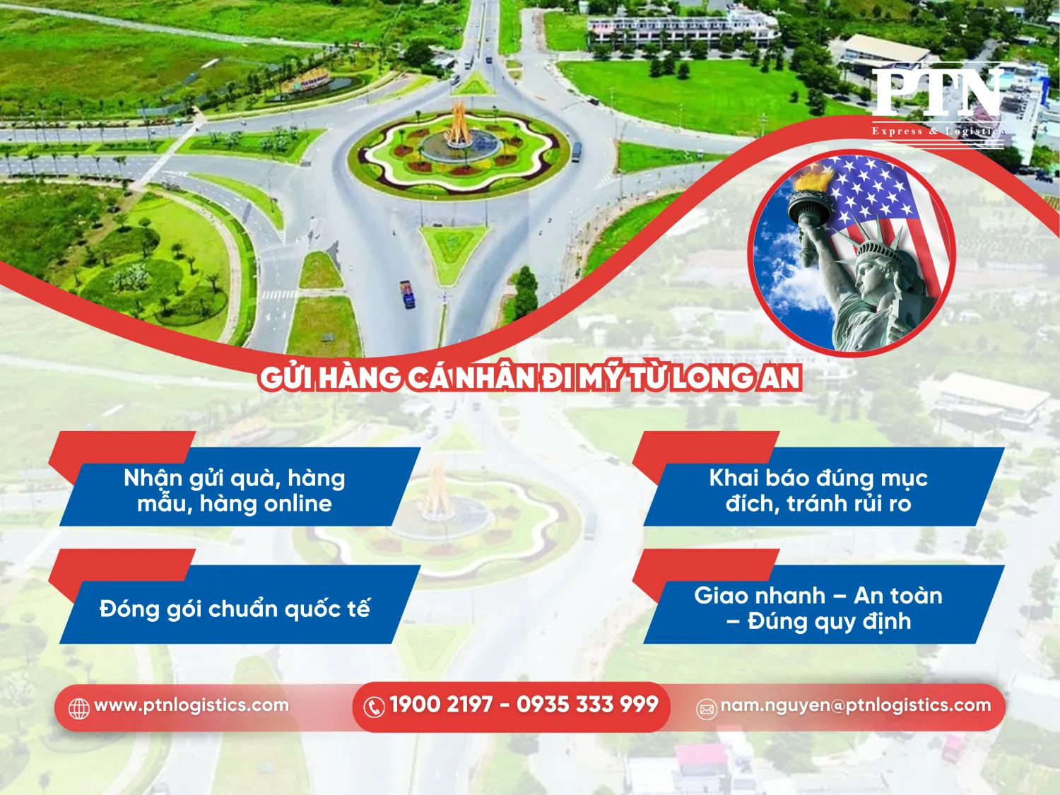 Gửi hàng cá nhân đi Mỹ từ Long An