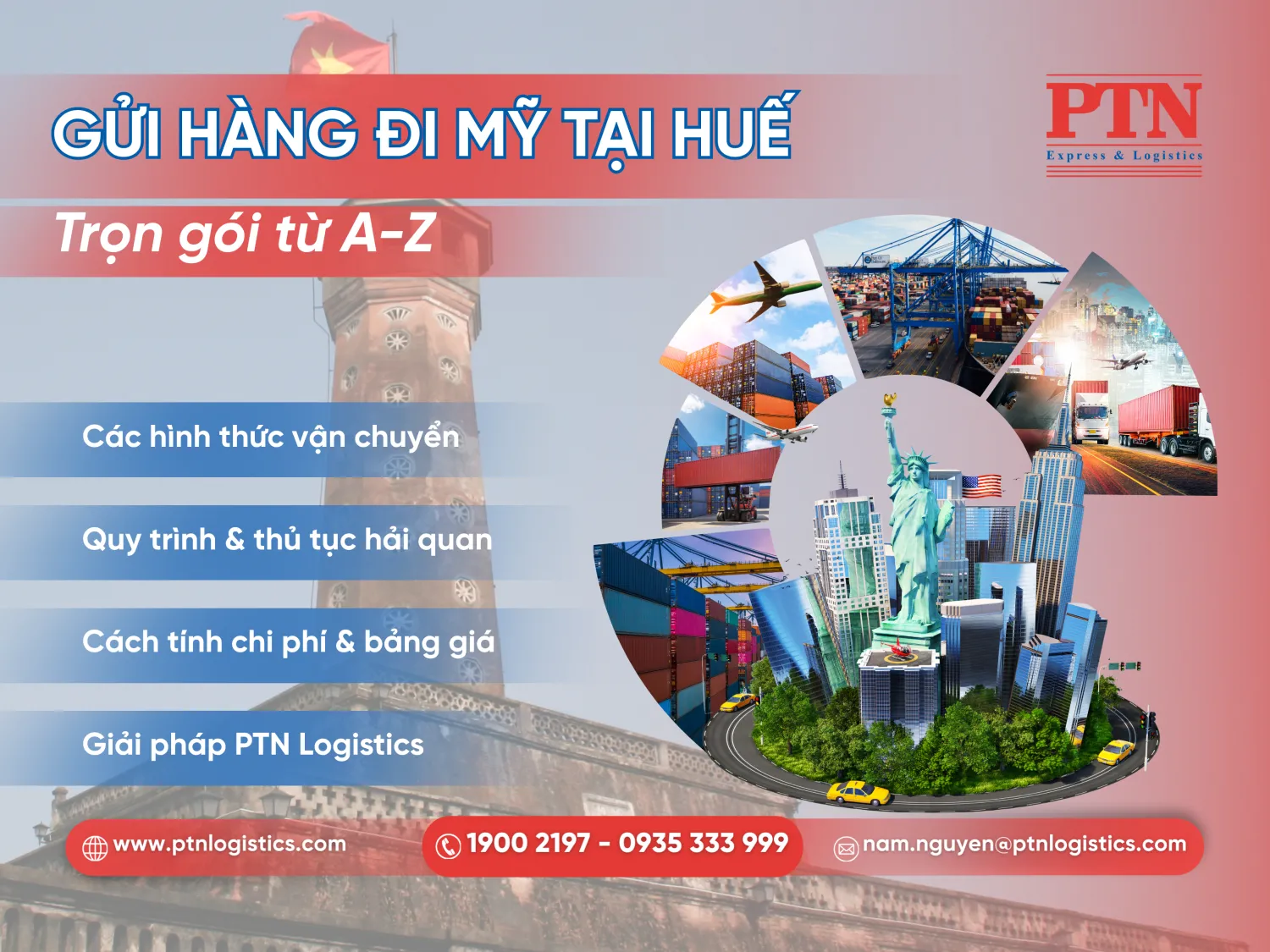 Gử hàng đi Mỹ tại Huế