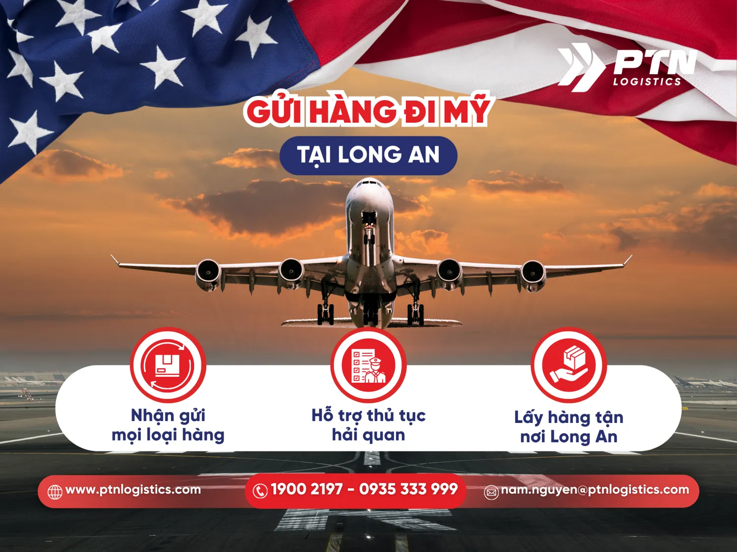 Gửi hàng đi Mỹ tại Long An chi tiết