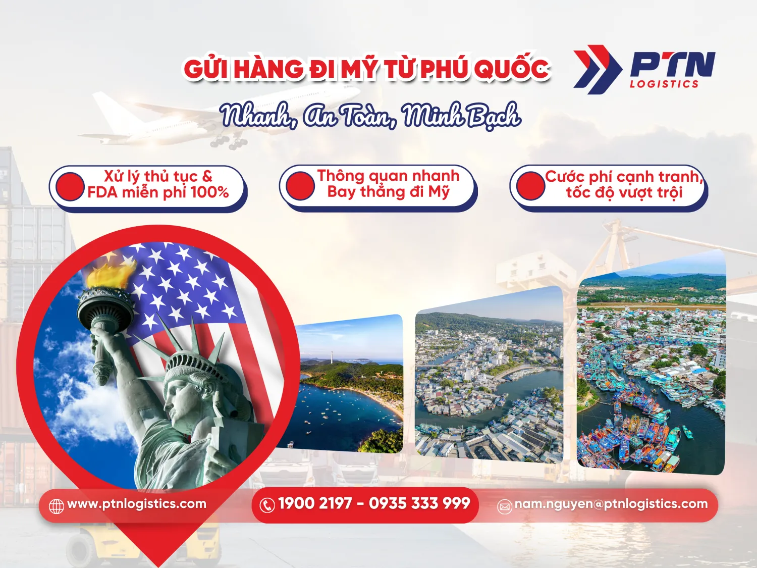 Gửi hàng đi Mỹ tại Phú Quốc nhanh, an toàn, minh bạch