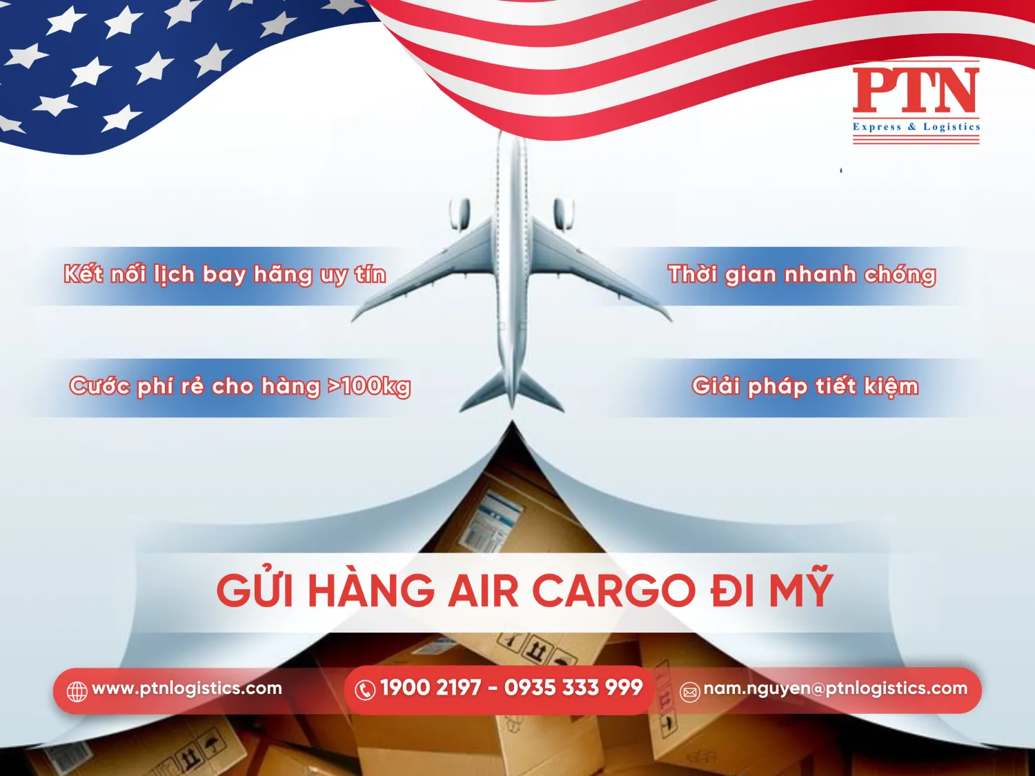 Gửi hàng đi Mỹ tại quận 3 bằng đường hàng không