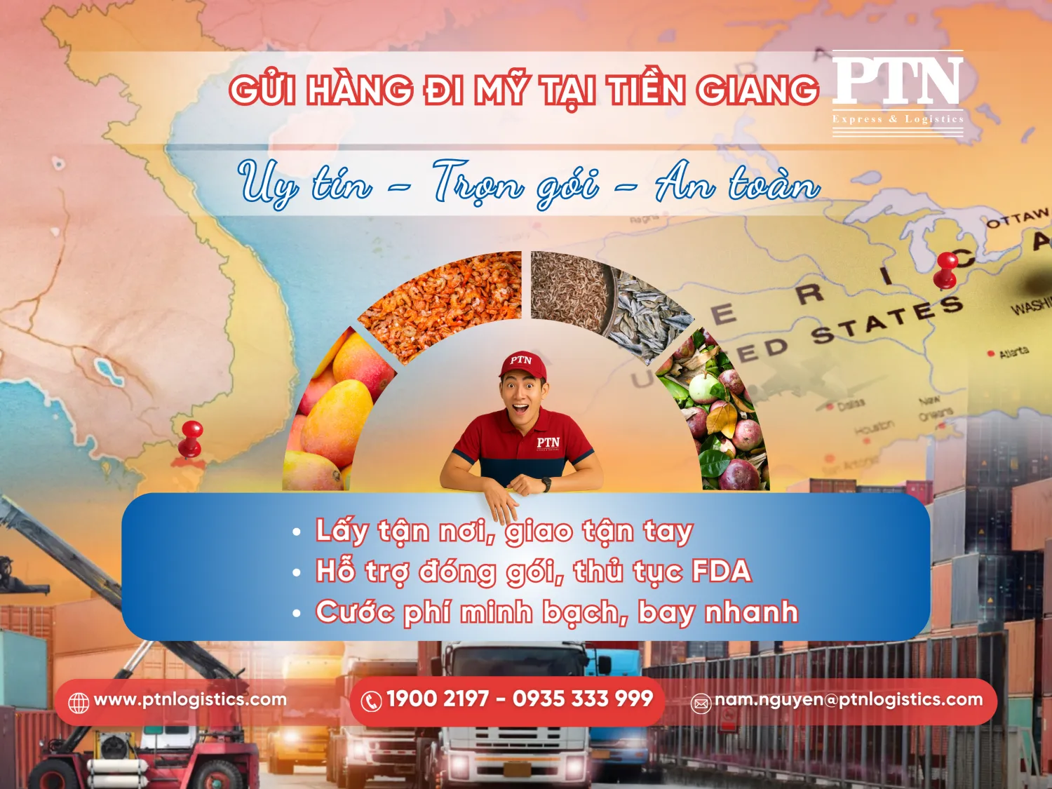 Gửi hàng đi Mỹ tại Tiền Giang