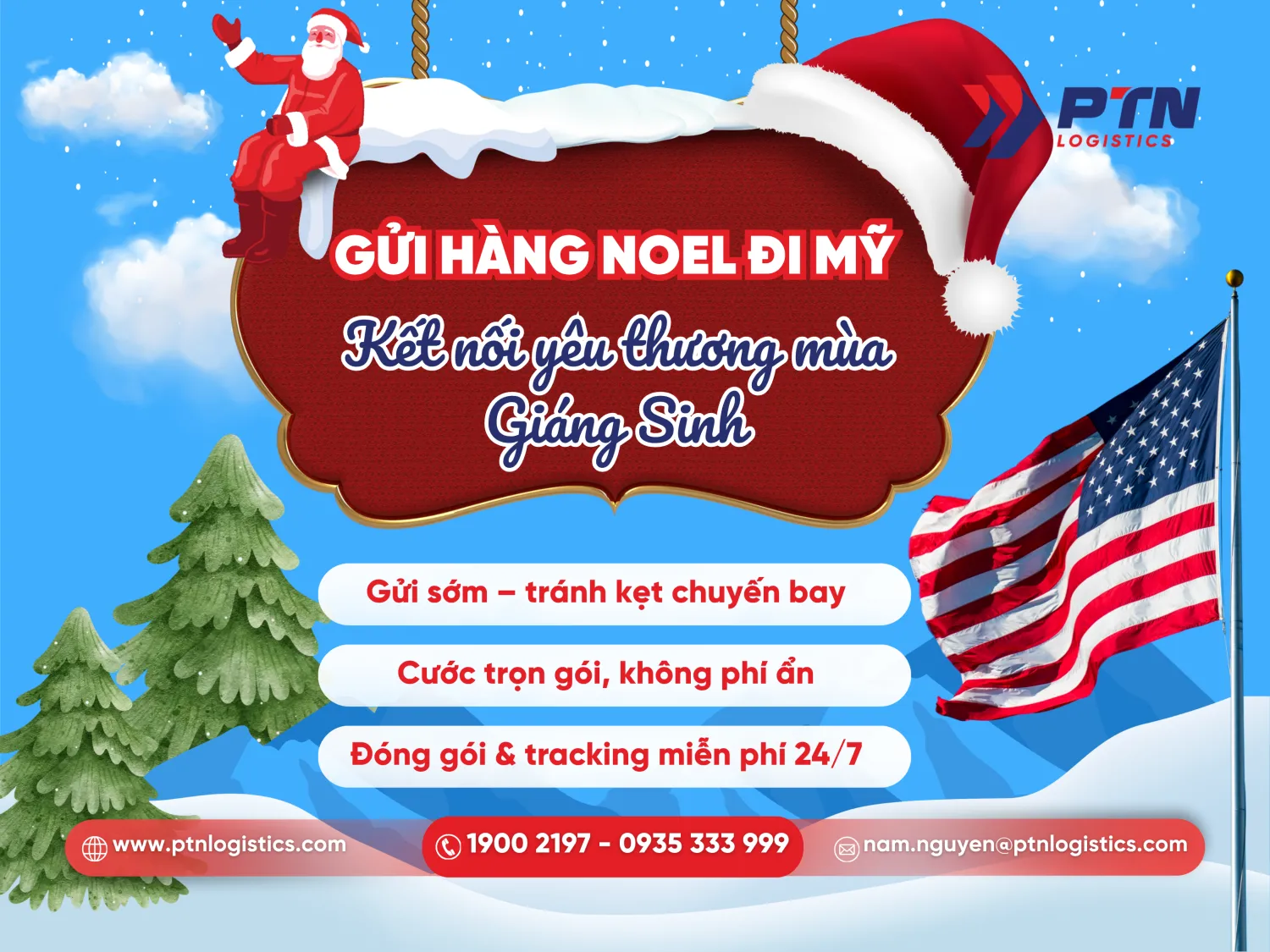 Gửi hàng noel đi Mỹ kết nối yêu thương mùa giáng sinh