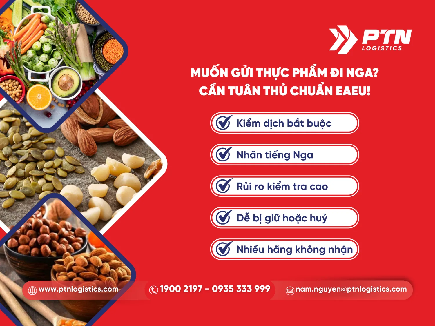 Gửi hàng thực phẩm đi Nga, cần tuân thủ chuẩn EAEU