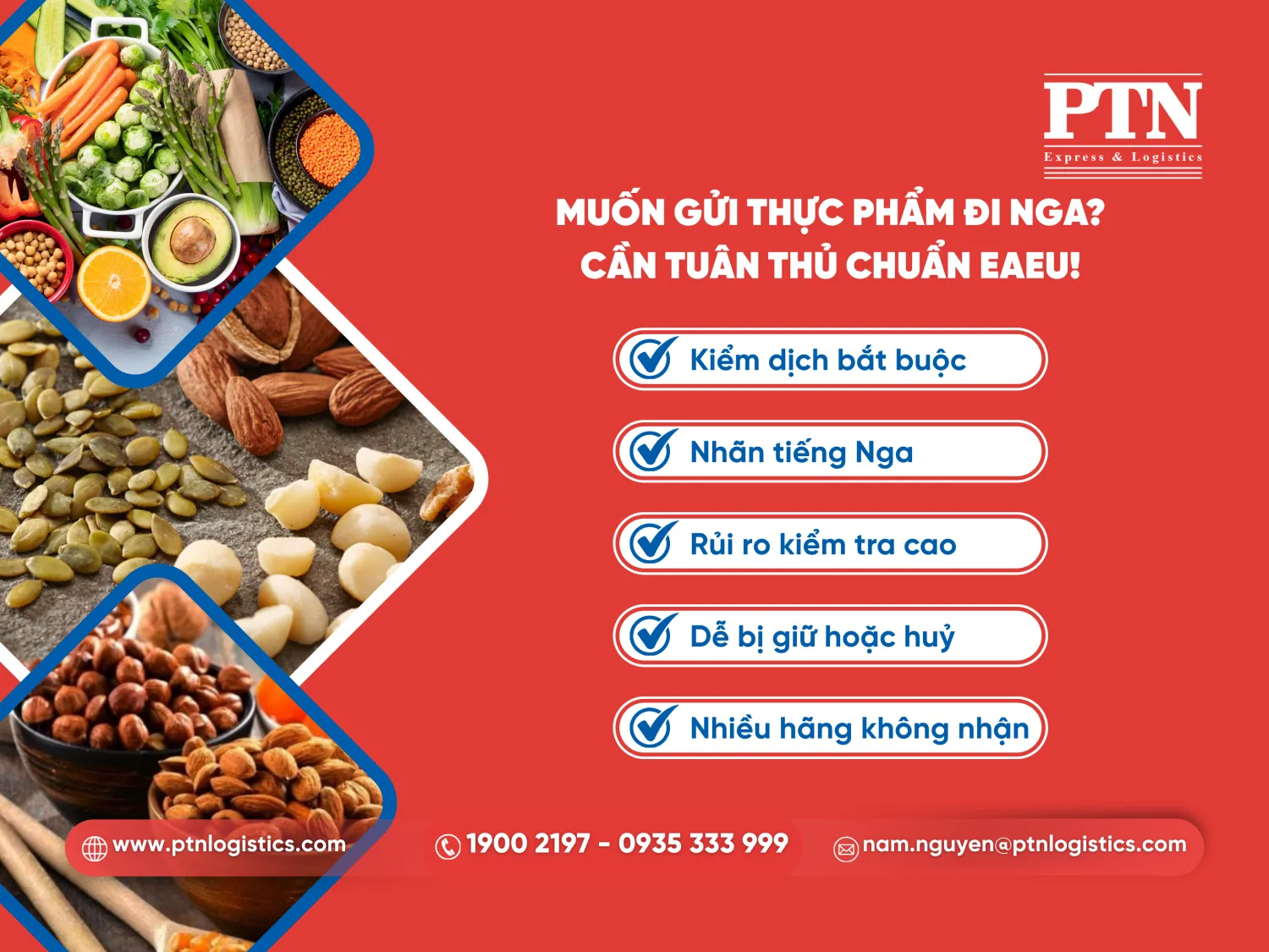 Gửi hàng thực phẩm đi Nga