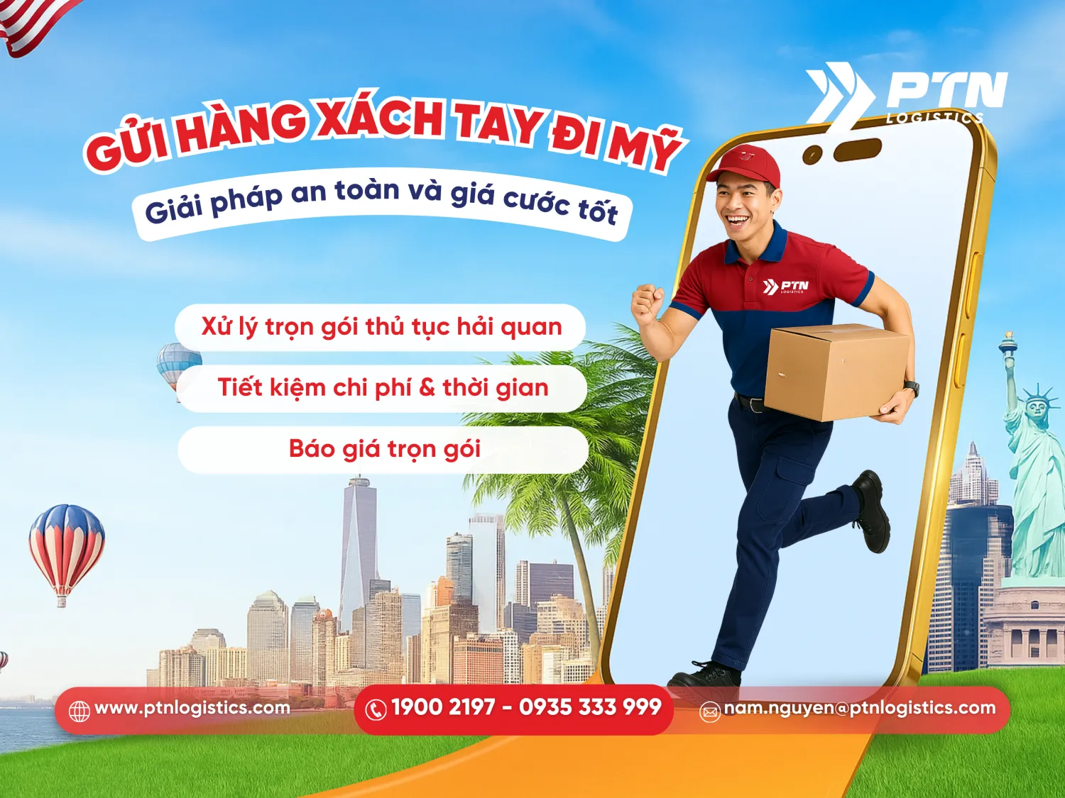 Gửi hàng xách tay đi Mỹ: Giải pháp an toàn và giá cước tốt