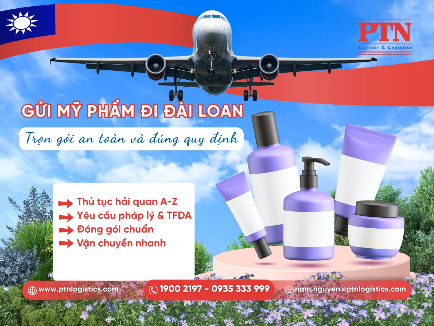 Gửi mỹ phẩm đi Đài Loan