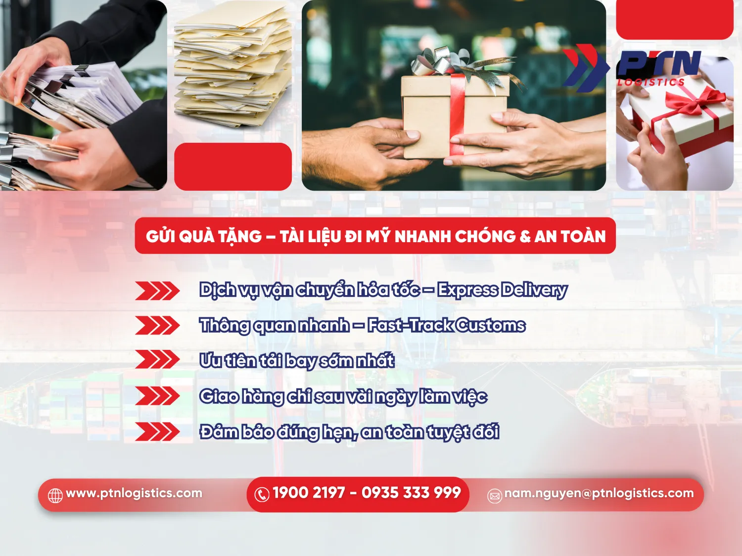 Gửi quà tặng, tài liệu đi Mỹ nhanh chóng và an toàn nhất