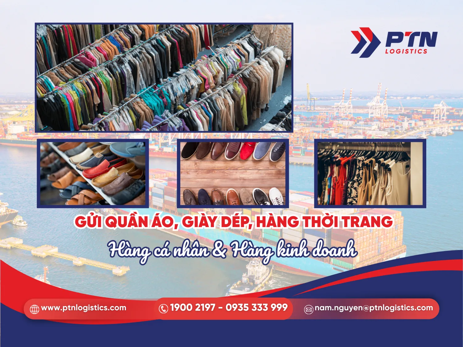 Gửi quần áo, giày dép, hàng thời trang, hàng cá nhân và hàng kinh doanh