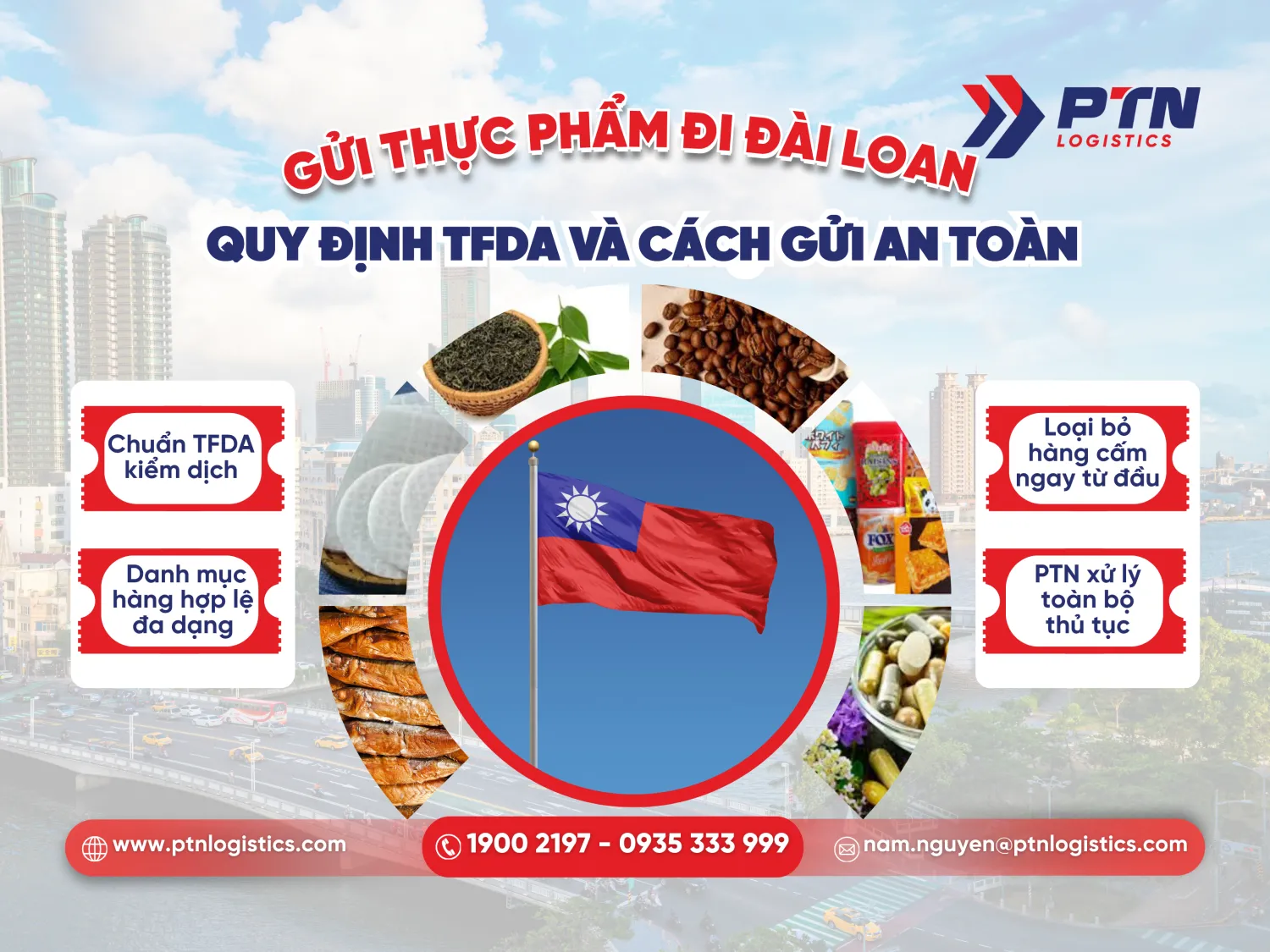 Gửi thực phẩm đi Đài Loan quy định và cách gửi an toàn
