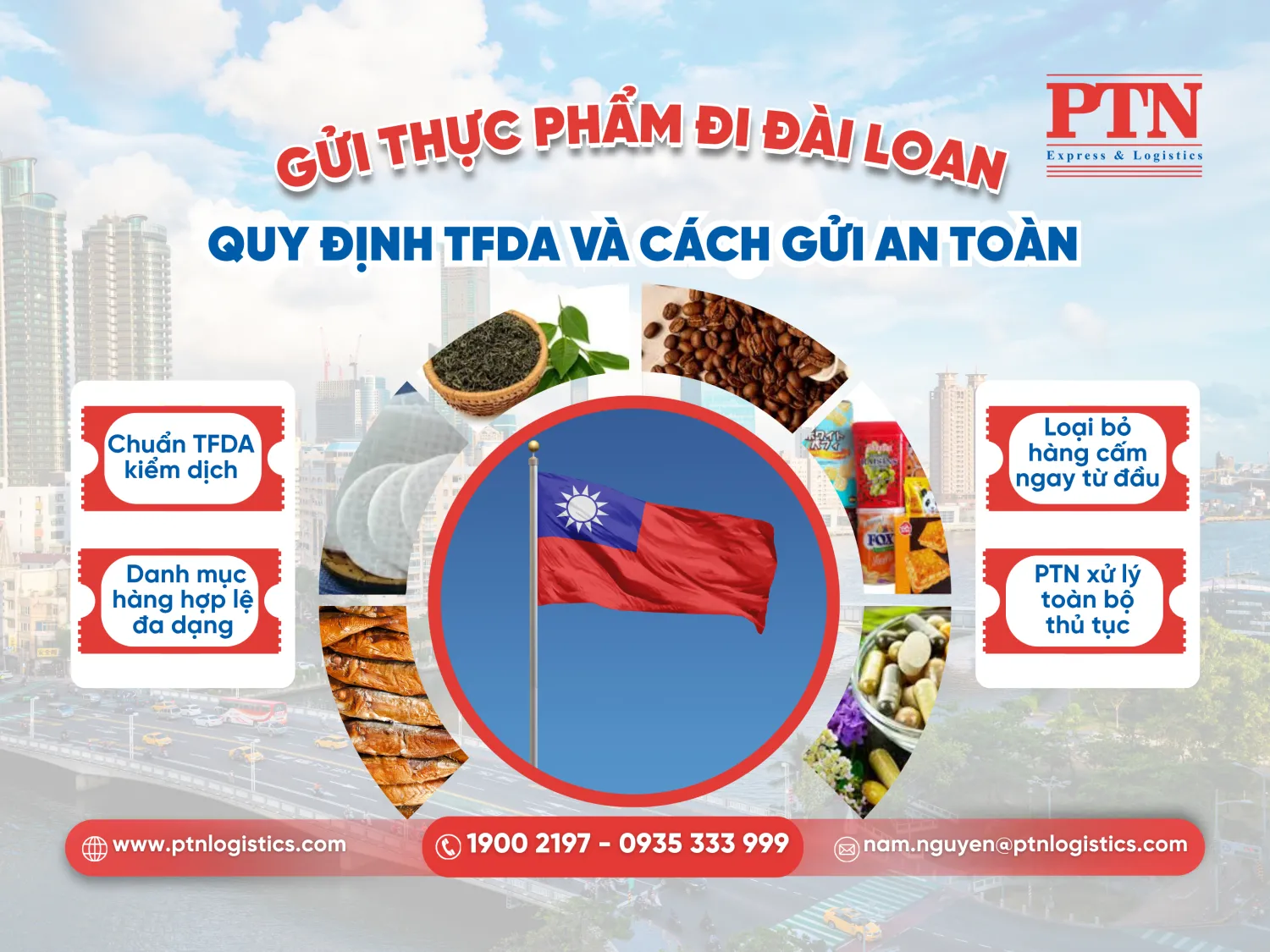Gửi thực phẩm đi Đài Loan