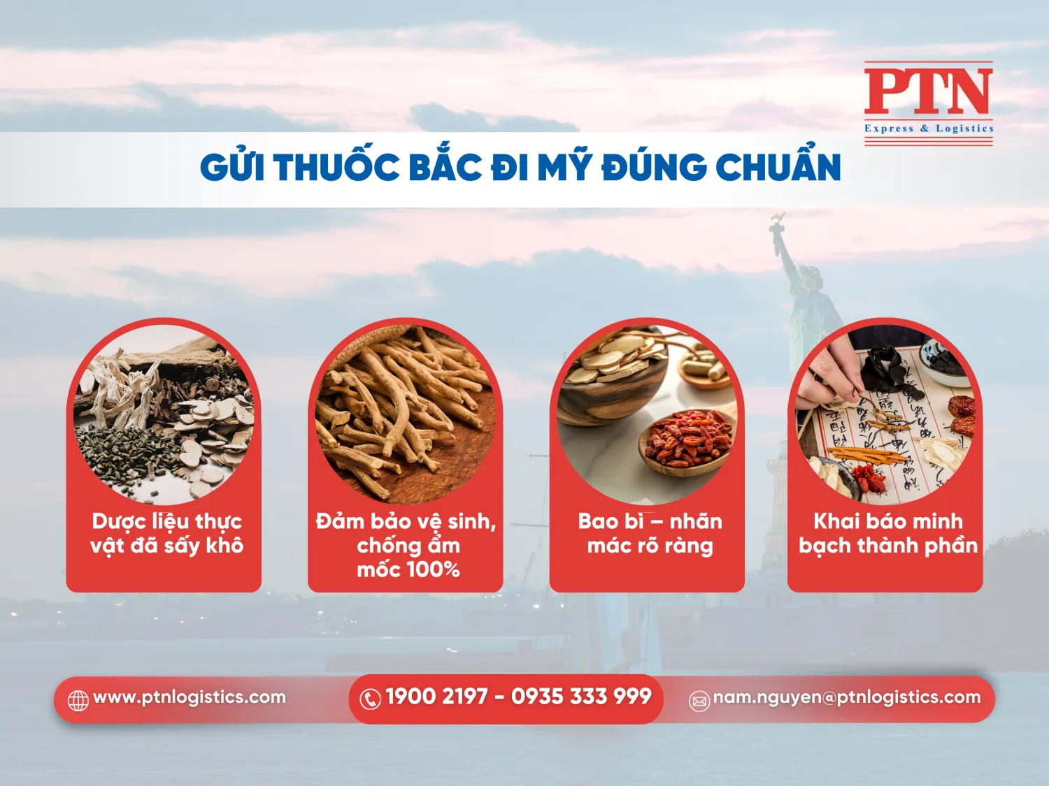 Gửi thuốc bắc đi Mỹ đúng chuẩn