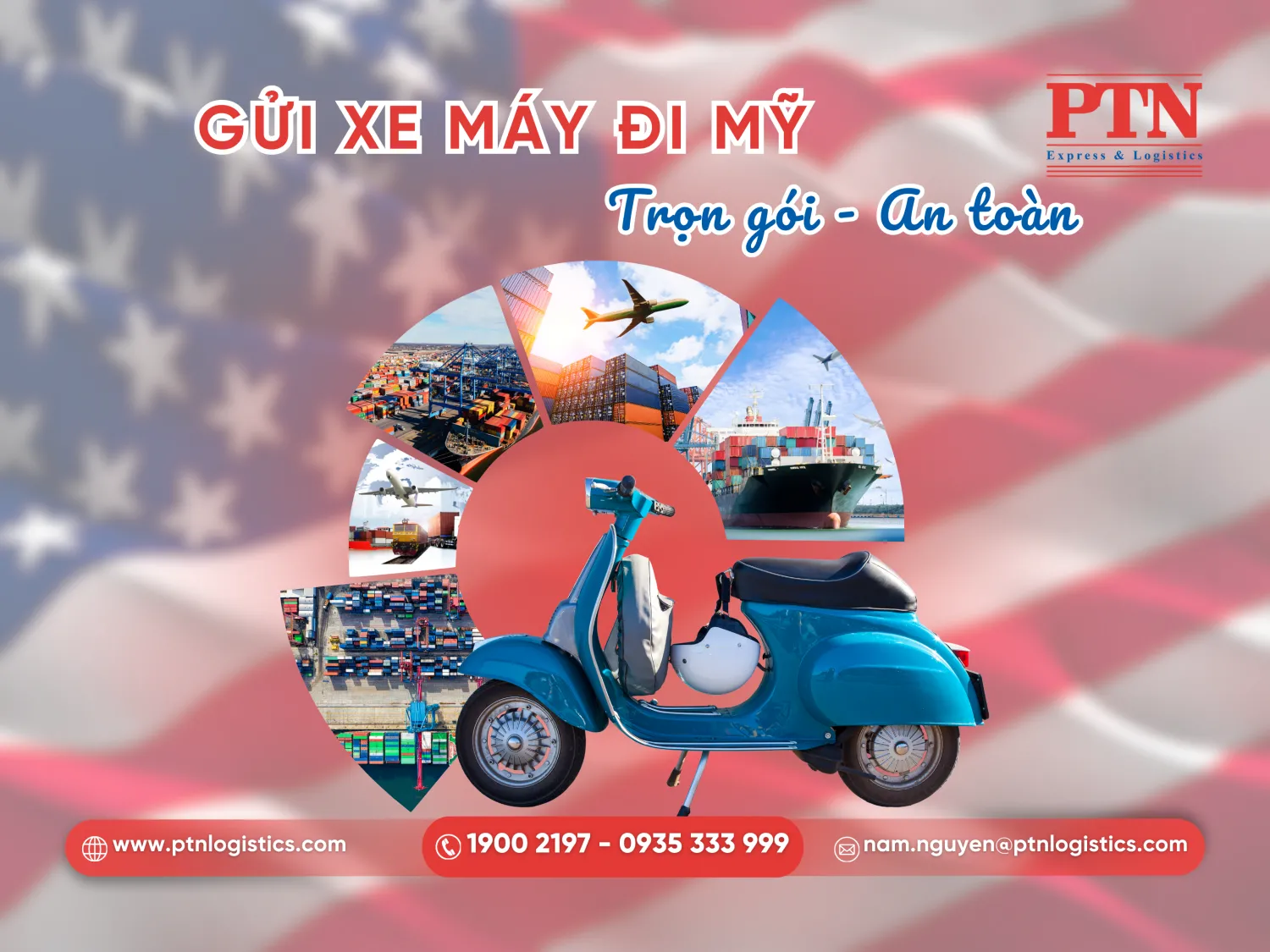 Gửi xe máy đi Mỹ