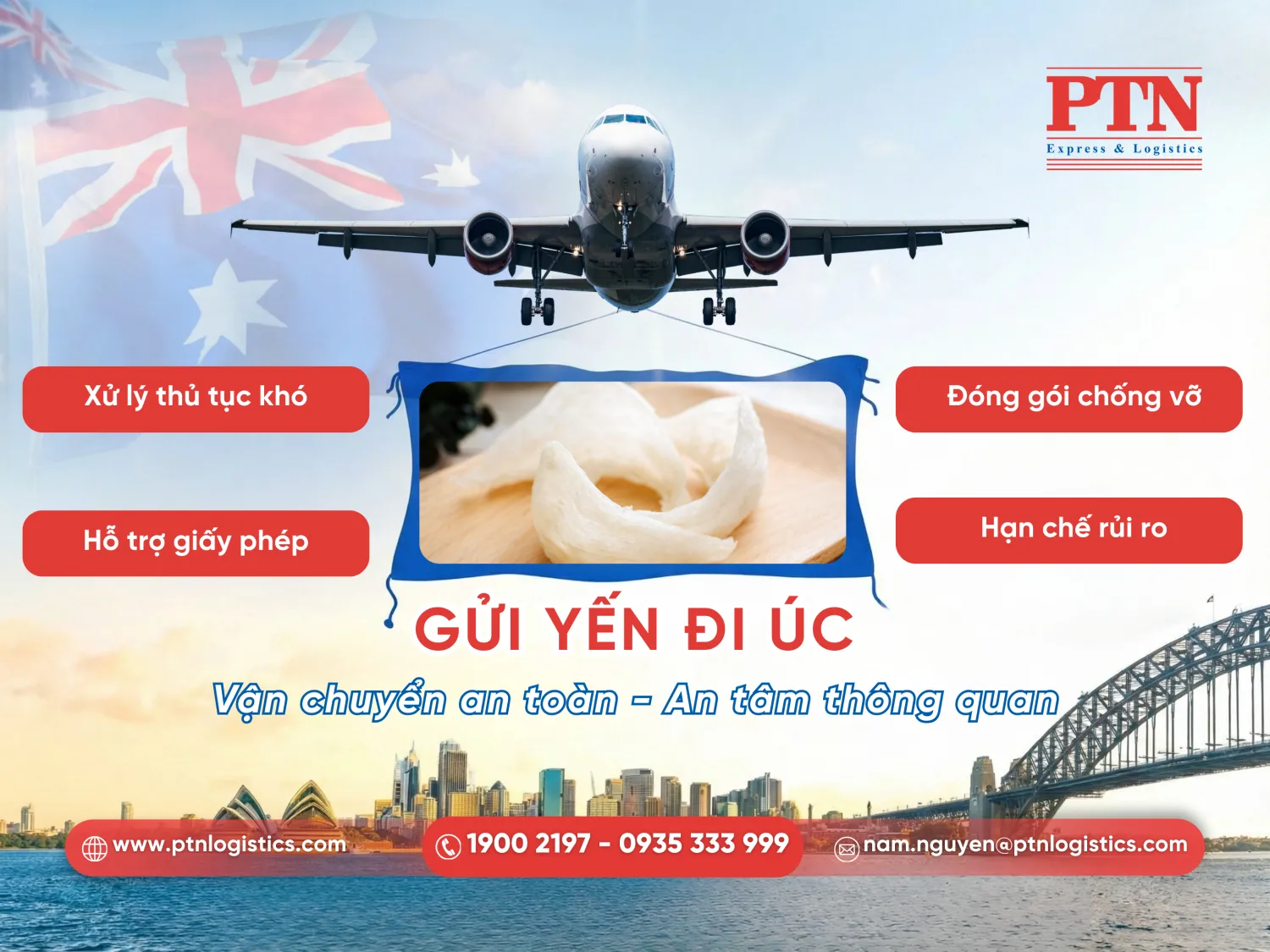 Gửi yến đi Úc