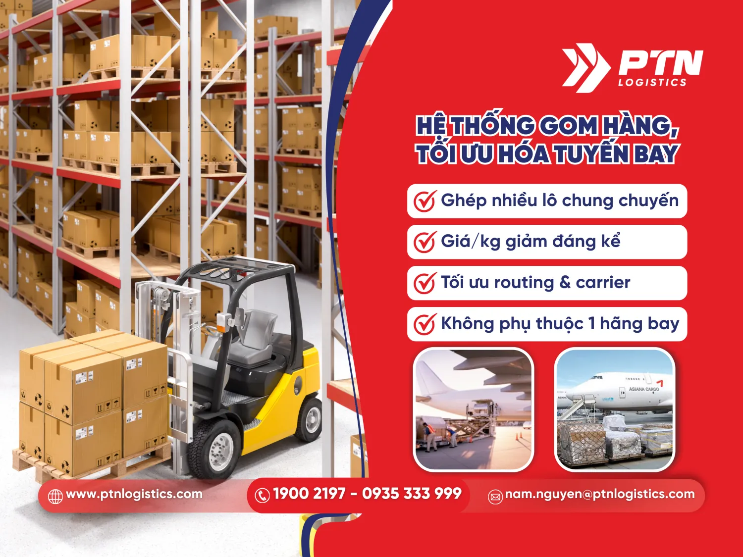 Hệ thống gom hàng hóa tối ưu hóa tuyến bay