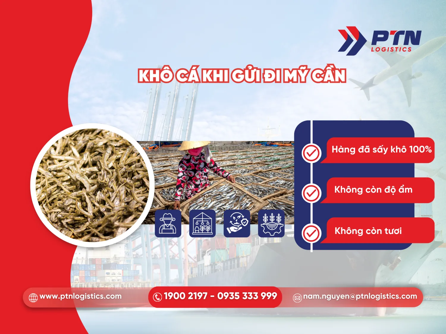 Khô cá khi gửi đi Mỹ cần đáp ứng