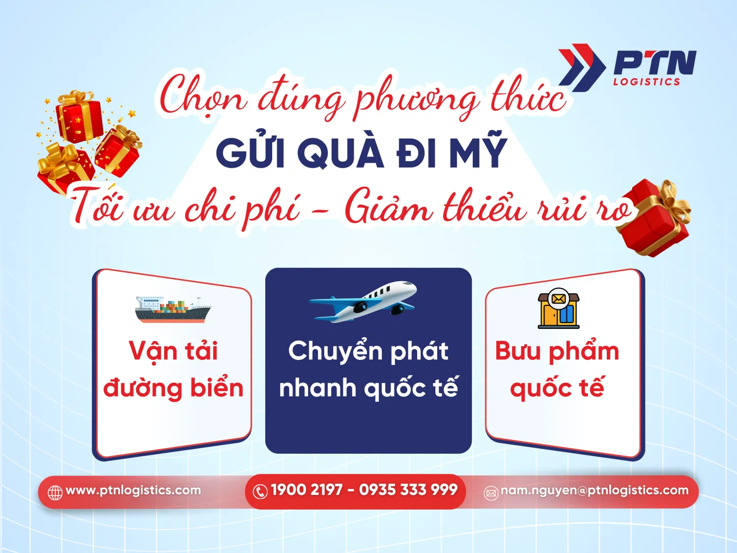 Lựa chọn hình thức gửi hàng đi Mỹ