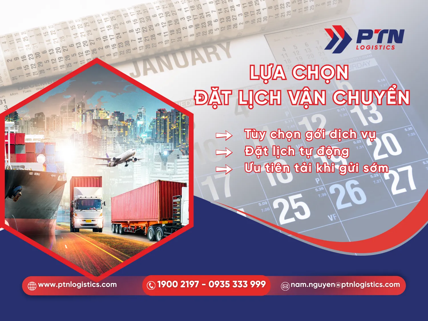 Lựa chọn phương thức vận chuyển và đặt lịch