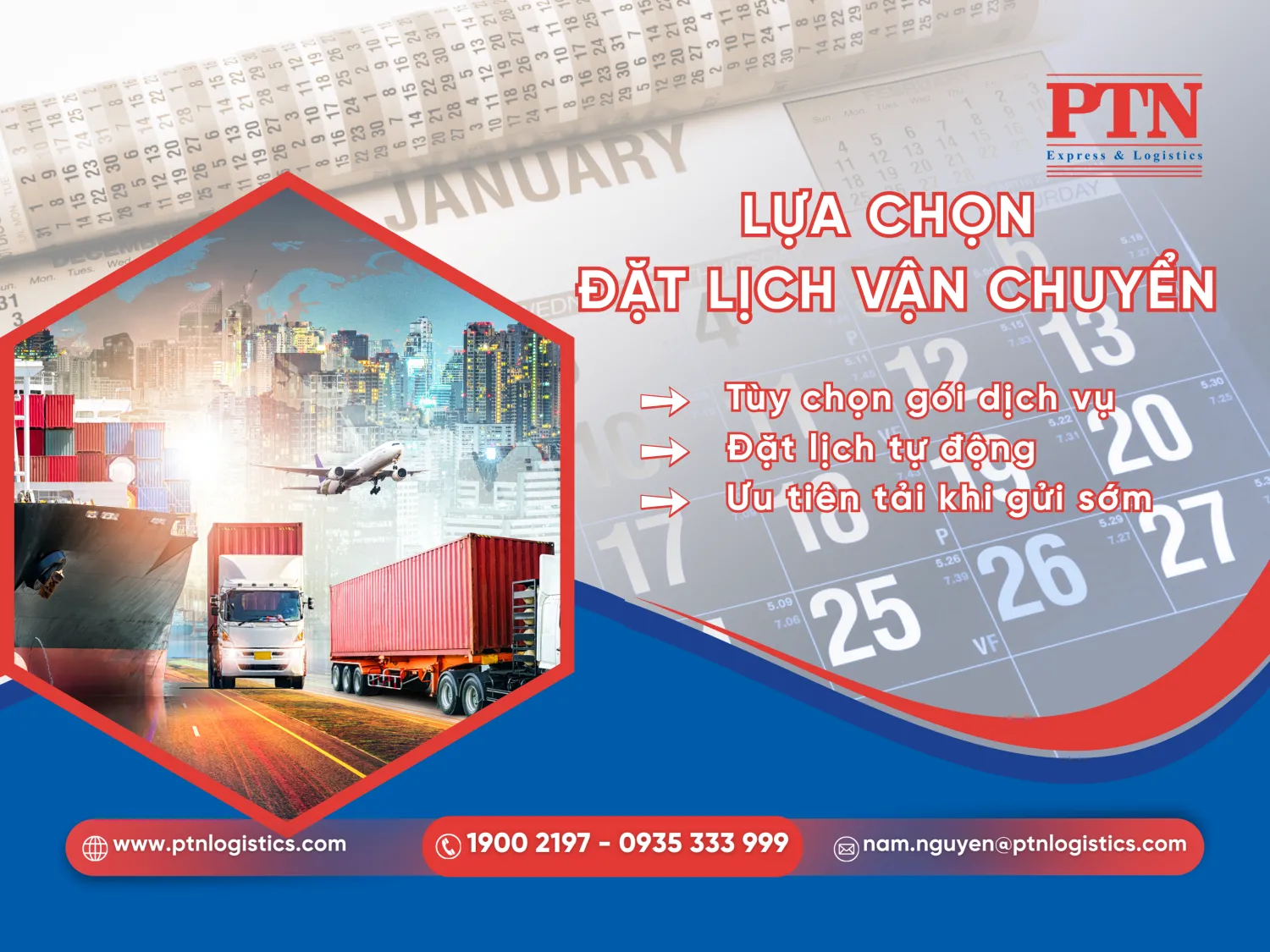 Lựa chọn vận chuyển và đặt lịch