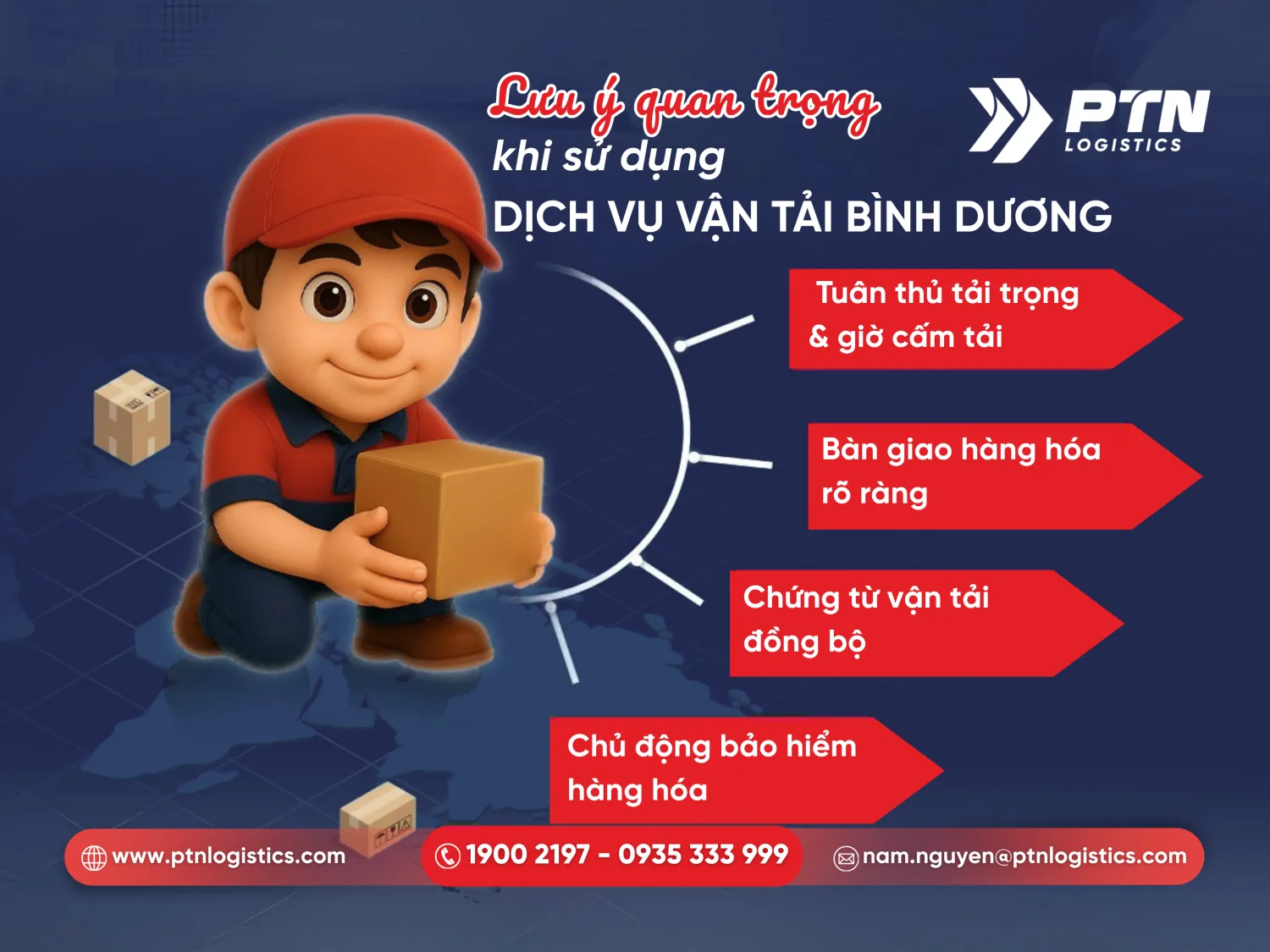Lưu ý khi sử dụng dịch vụ vận tải Bình Dương