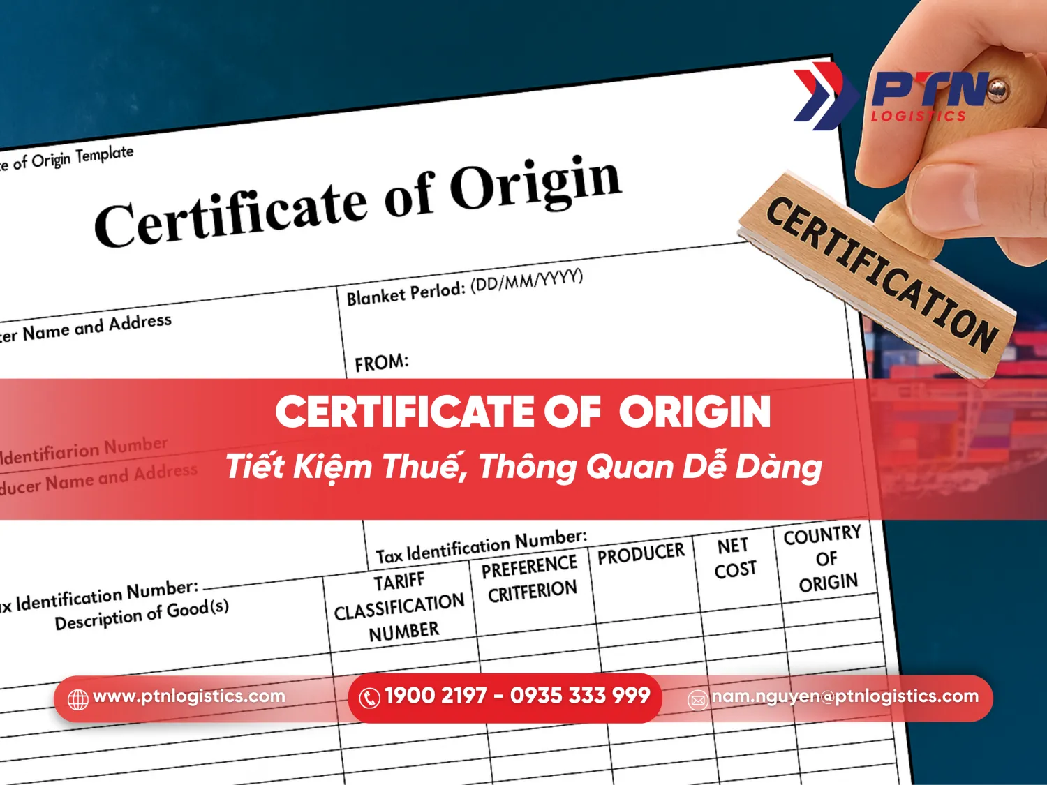 Mẫu C/O đầy đủ