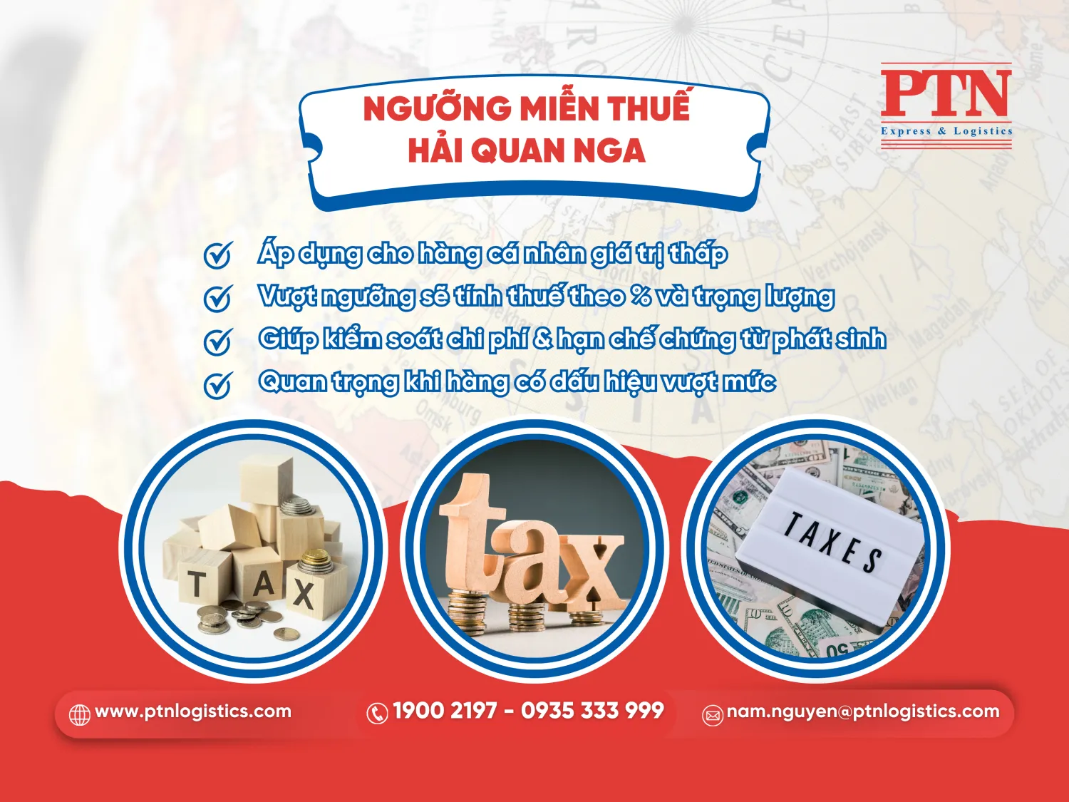 Ngưỡng miễn thuế hải quan Nga