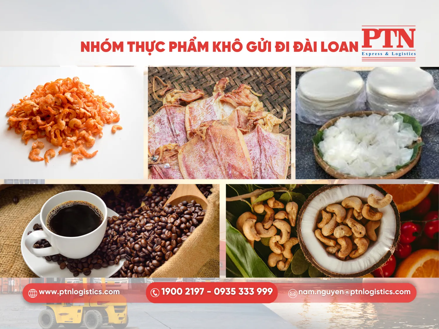 Nhóm thực phẩm khô gửi đi Đài Loan