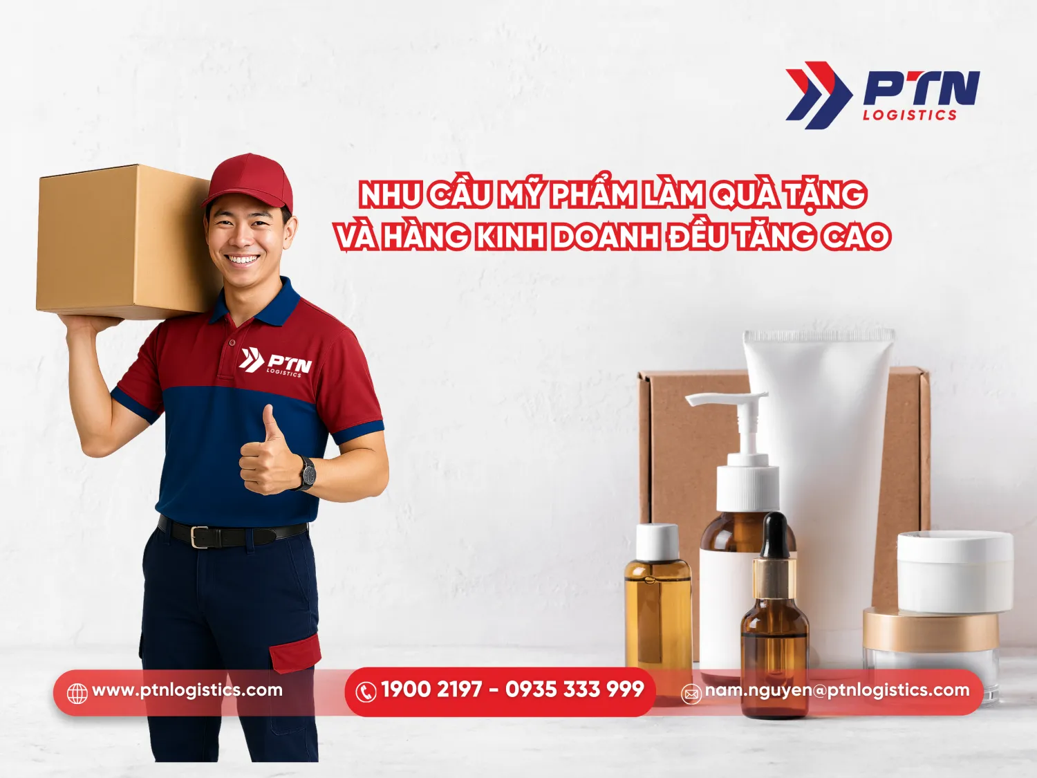 Nhu cầu gửi mỹ phẩm làm quà tặng và hàng kinh doanh đều tăng cao