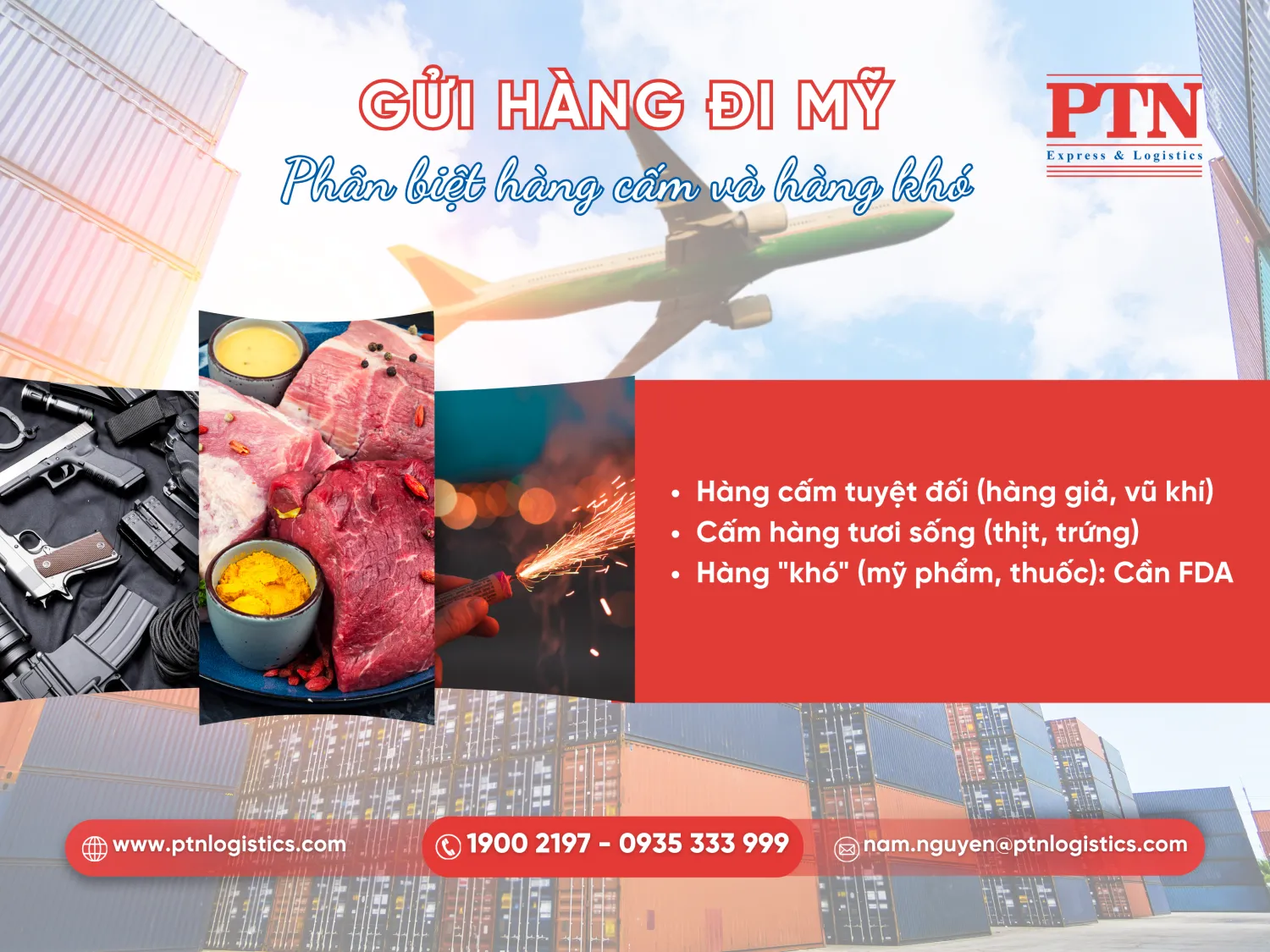 Những hàng bị cấm hoặc kho gửi đi Mỹ