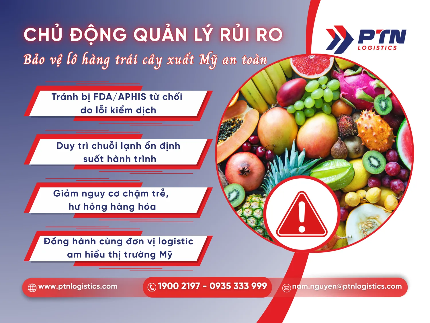 Những rủi ro khi gửi trái cây đi Mỹ