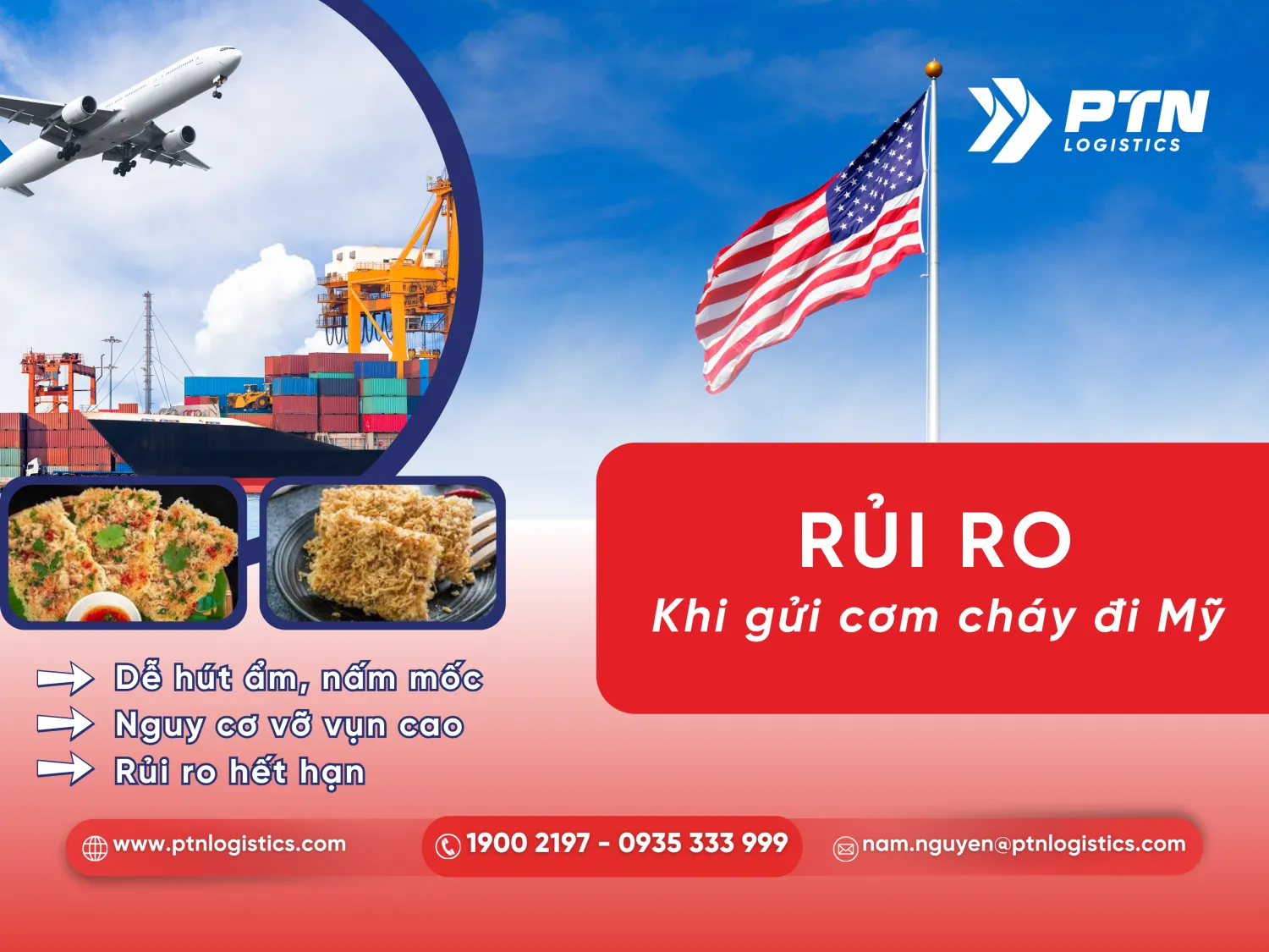 Những rủi ro khi vận chuyển cơm cháy đi Mỹ