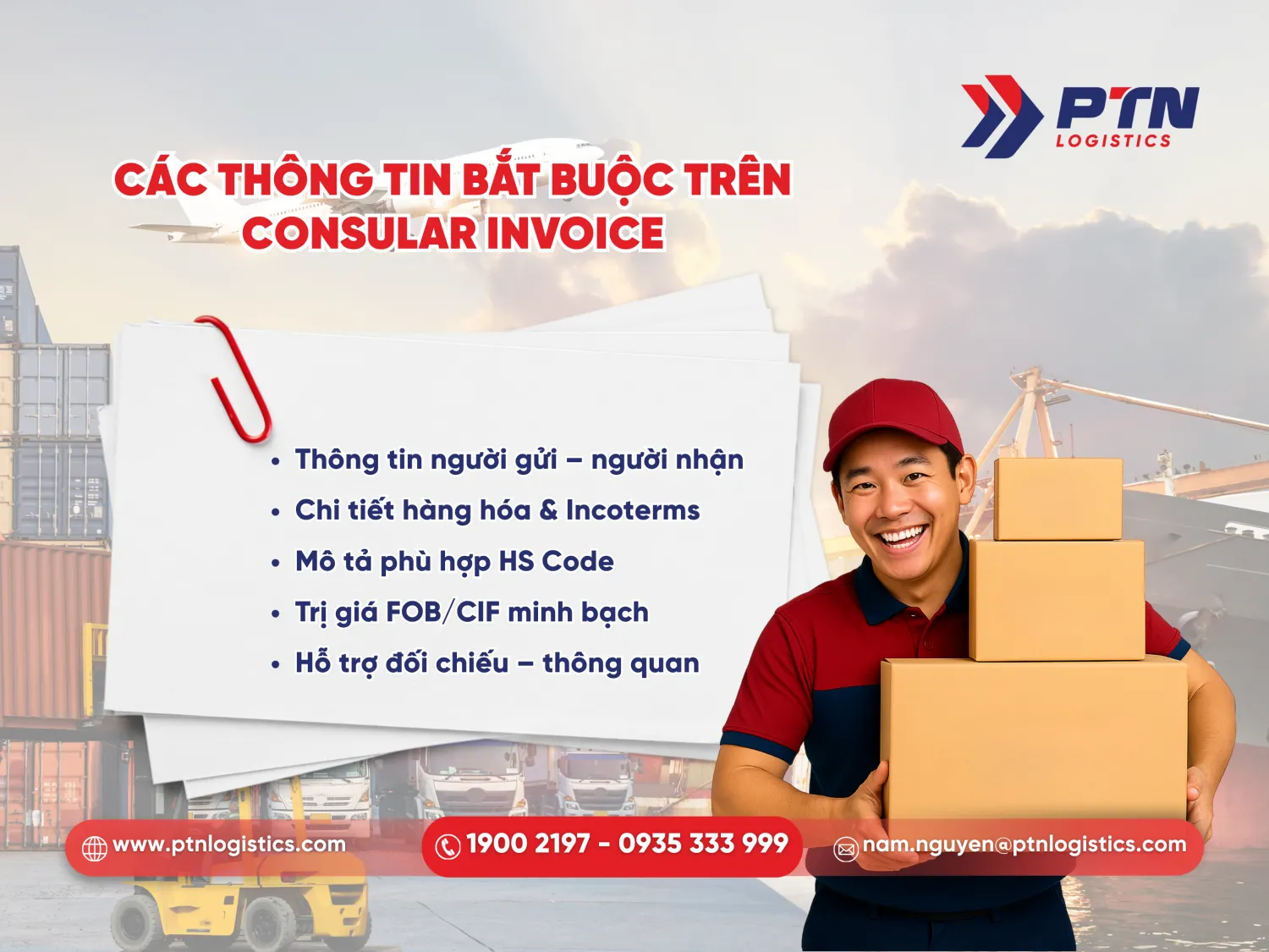 Những thông tin bắt buộc trên consular invoice