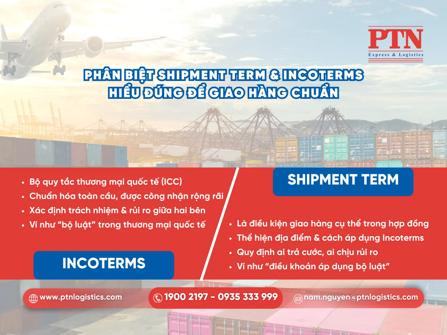 Phân biệt Shipment term và incoterms