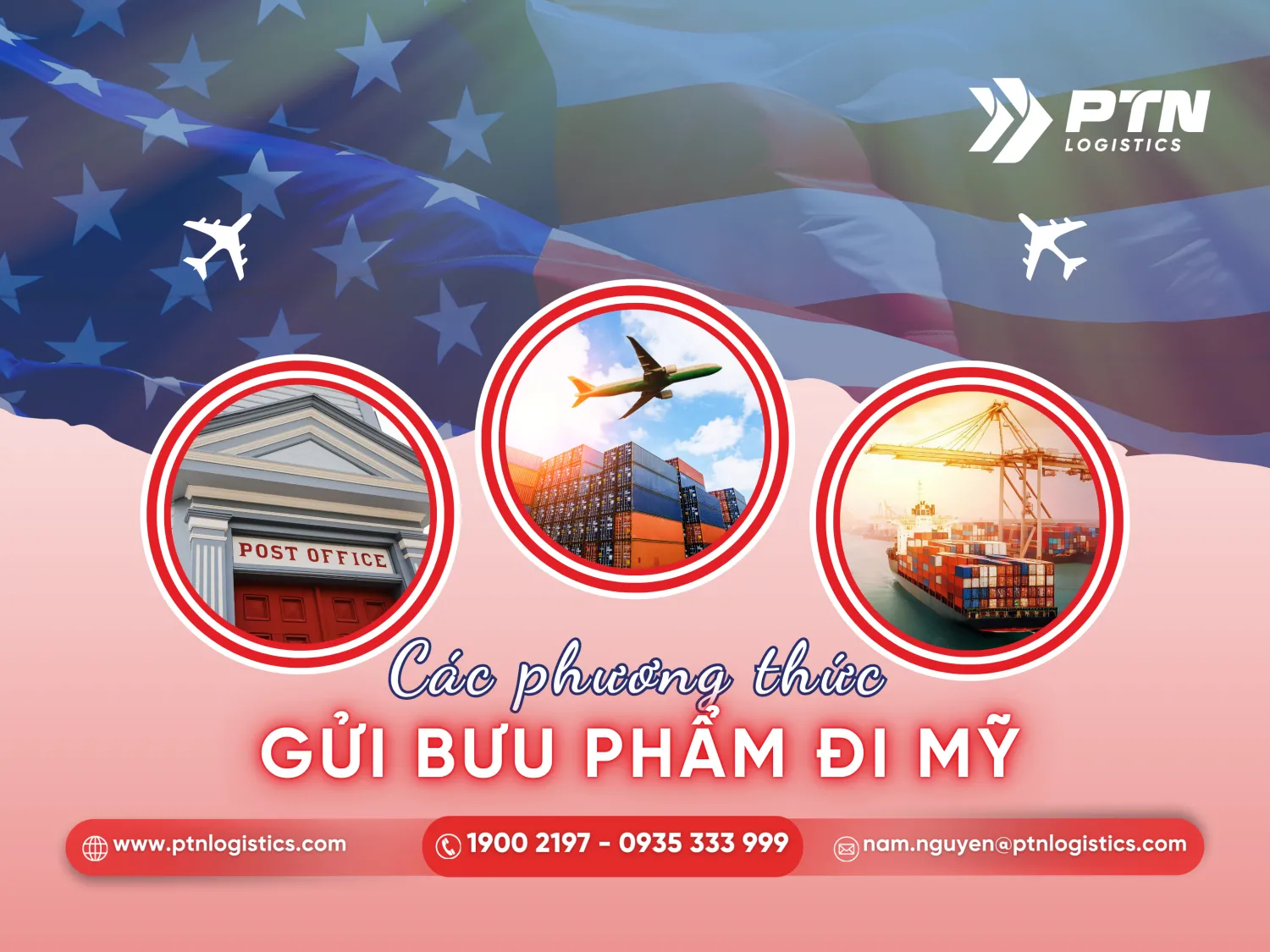 Phương thức gửi bưu phẩm đi Mỹ