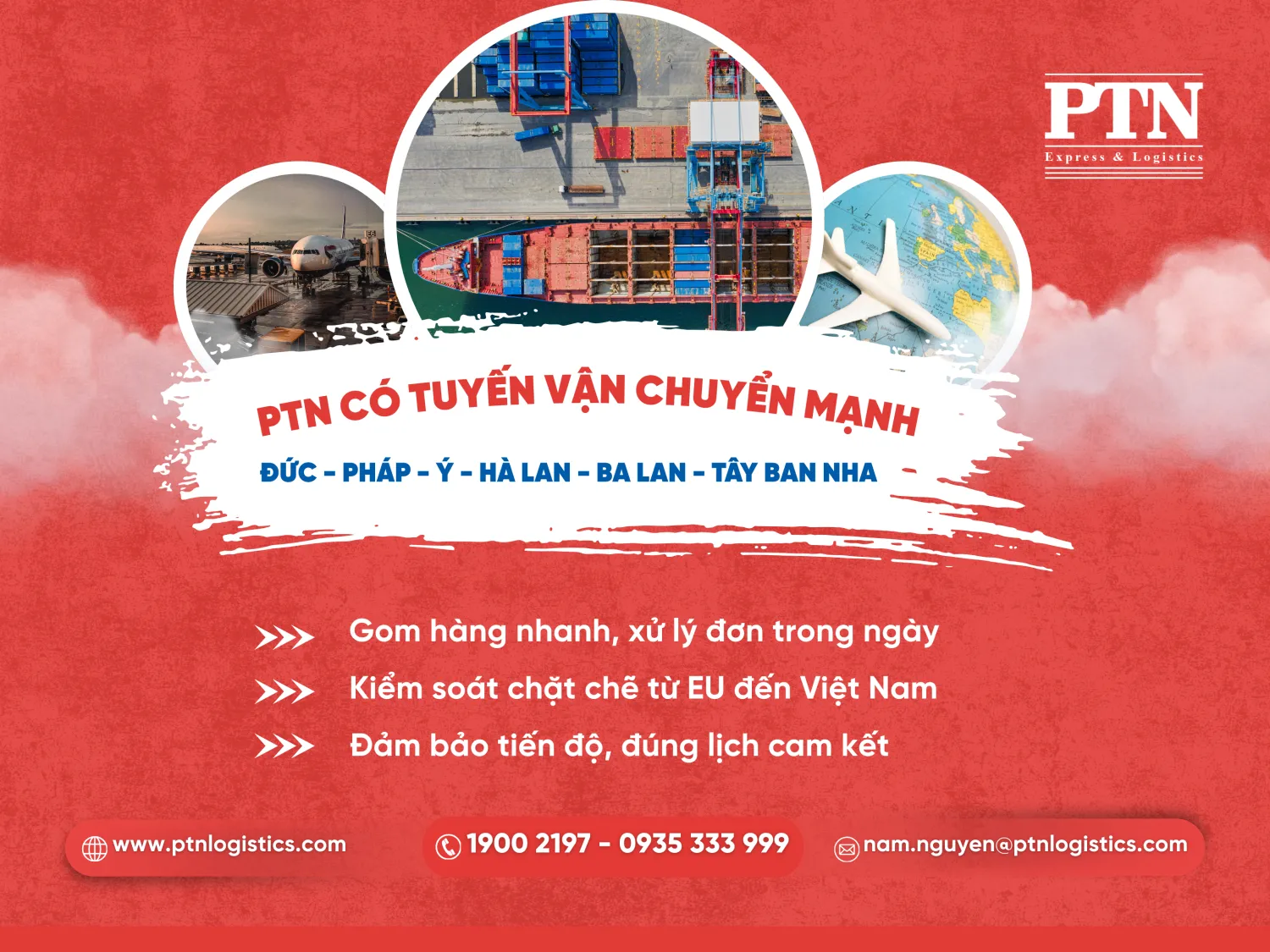 PTN có các tuyến vận chuyển mạnh ở Châu Âu