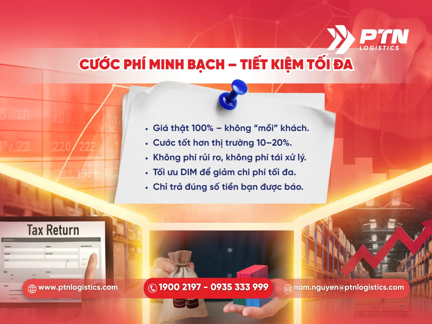 PTN Logistics đem đến giá cước cạnh tranh nhất cho khách hàng