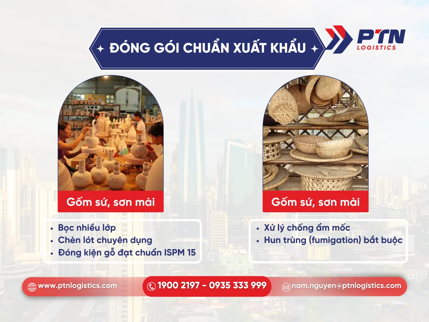 PTN Logistics đóng gói chuẩn xuất khẩu