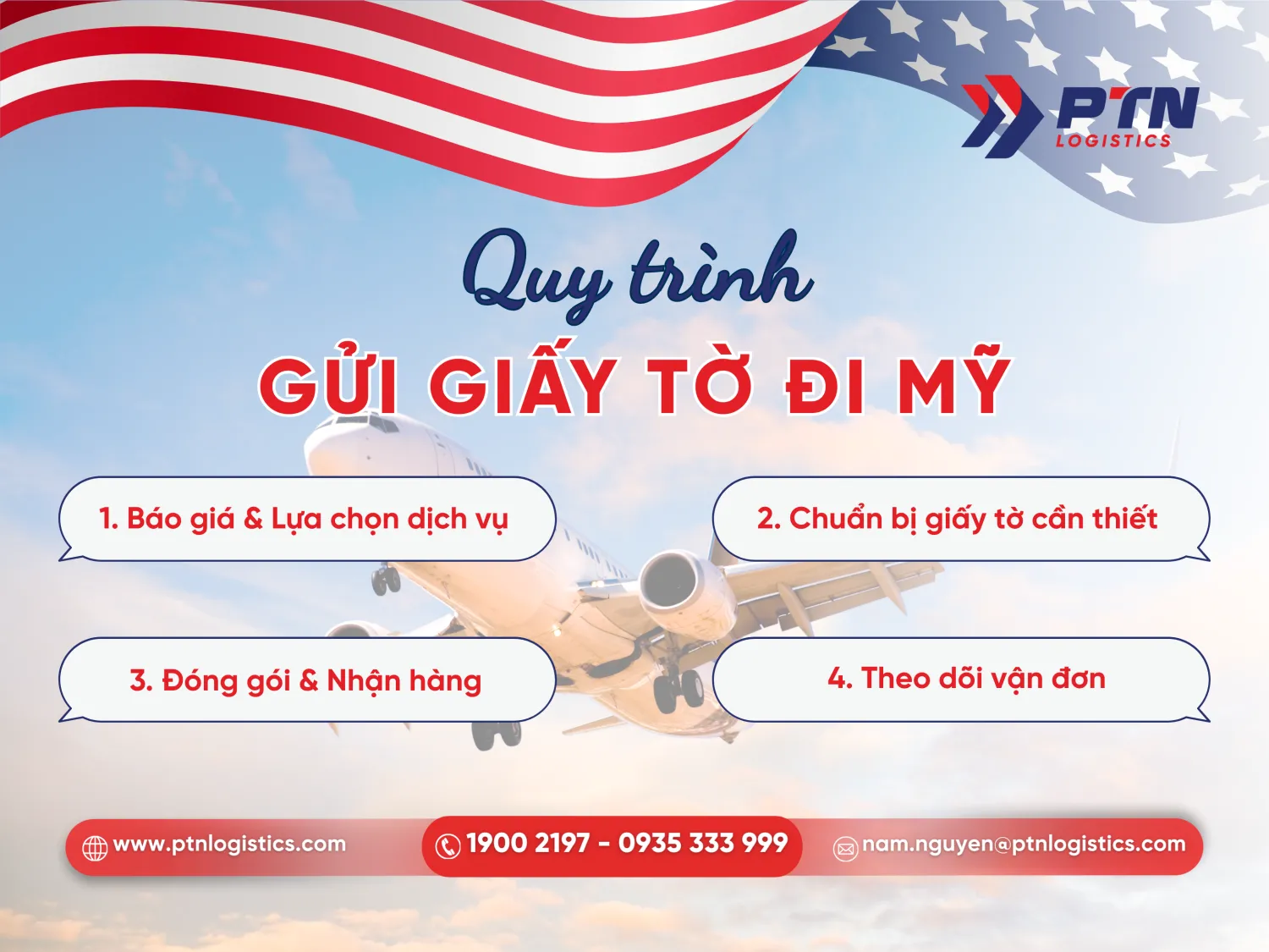 Quy trình các bước gửi giấy tờ đi Mỹ