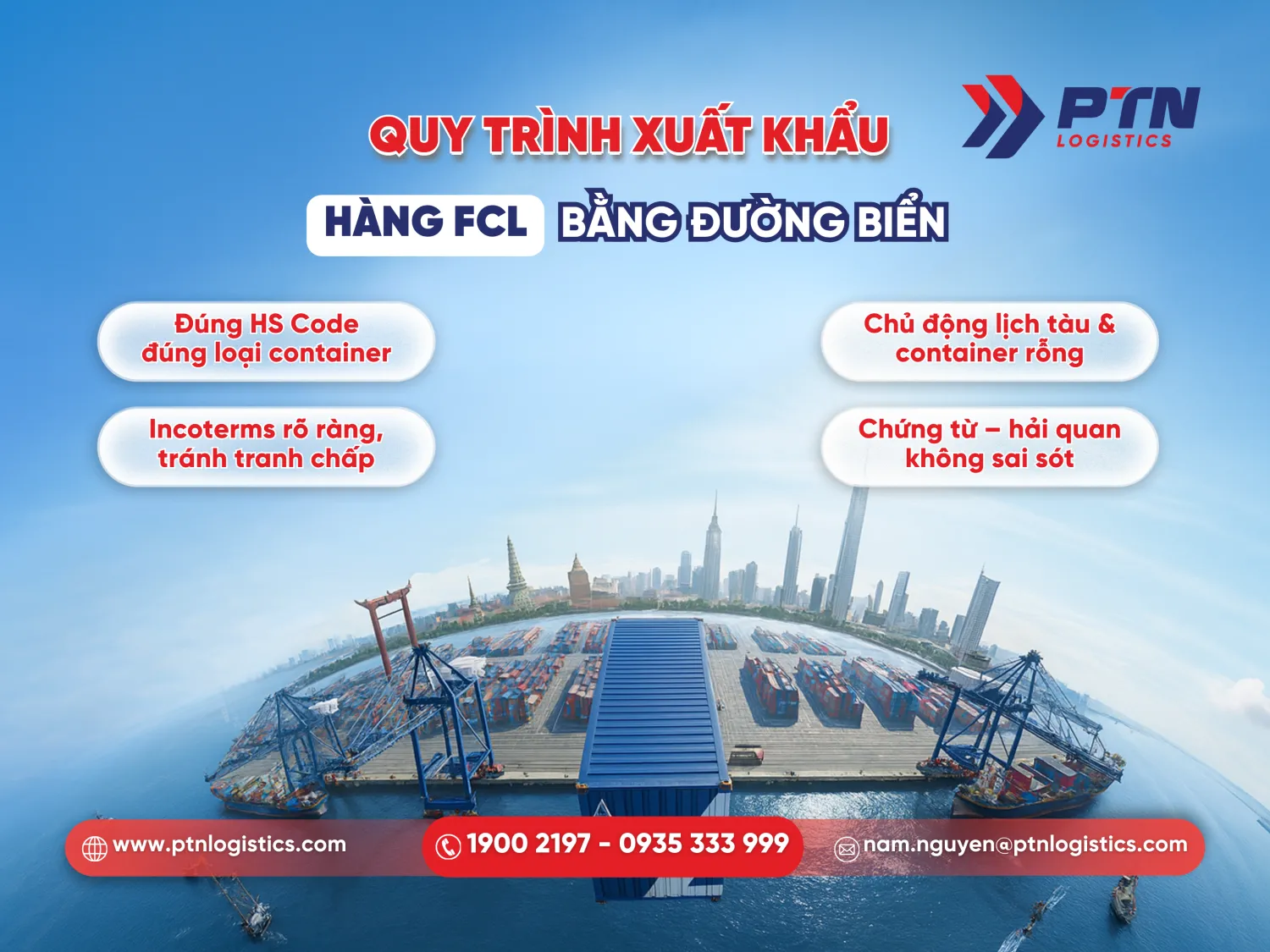 Quy trình xuất khẩu FCL bằng đường biển chi tiết nhất