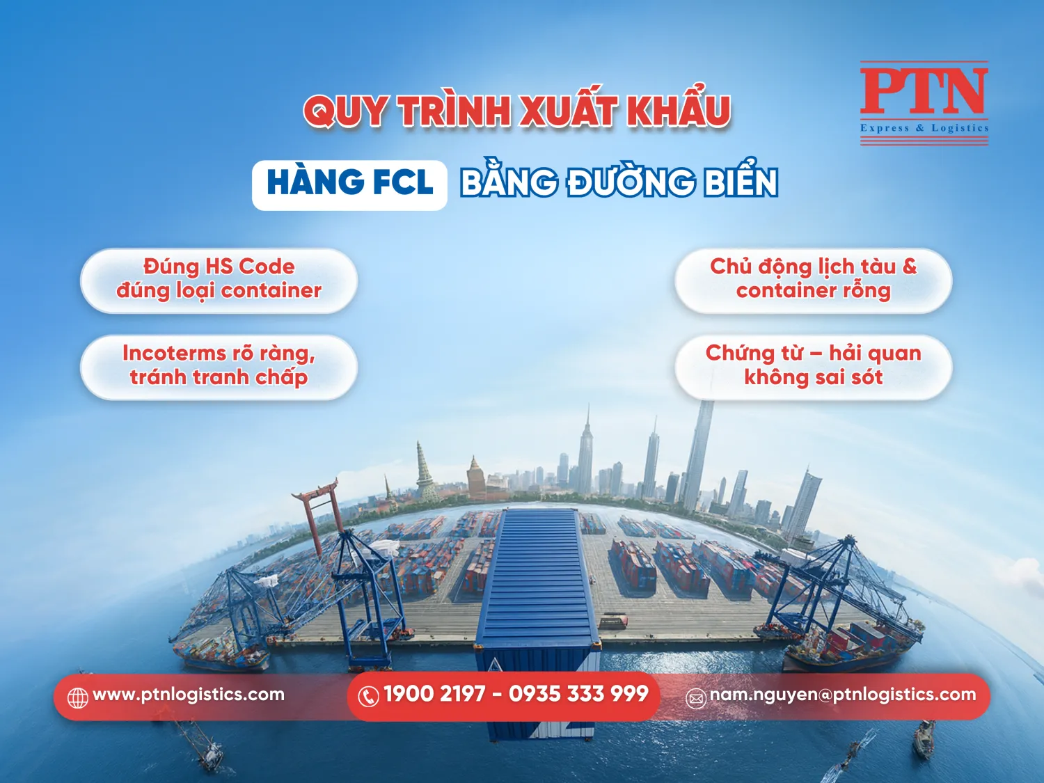 Quy trình xuất khẩu hàng FCL bằng đường biển