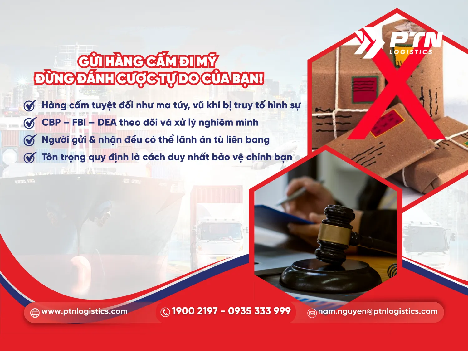 Sẽ bị truy tố hình sự khi gửi hàng cấm đi Mỹ