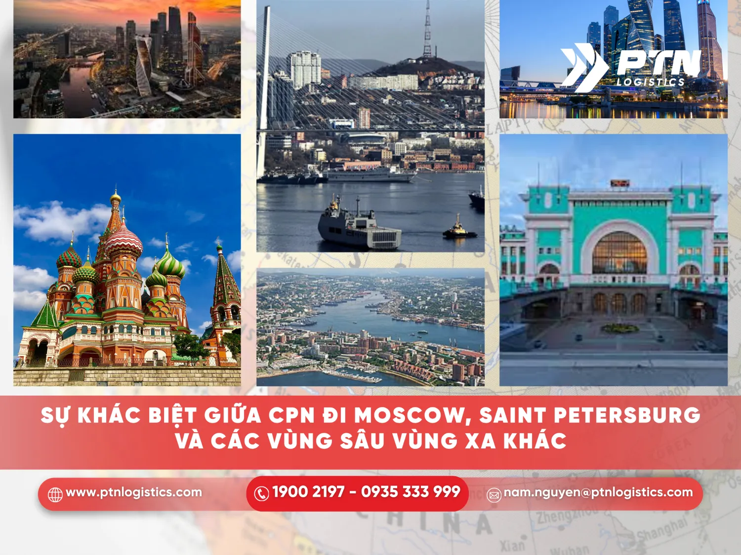 Sự khác biệt giữa chuyển phát nhanh đi Moscow, Saint Petersburg và các vùng sâu vùng xa khác