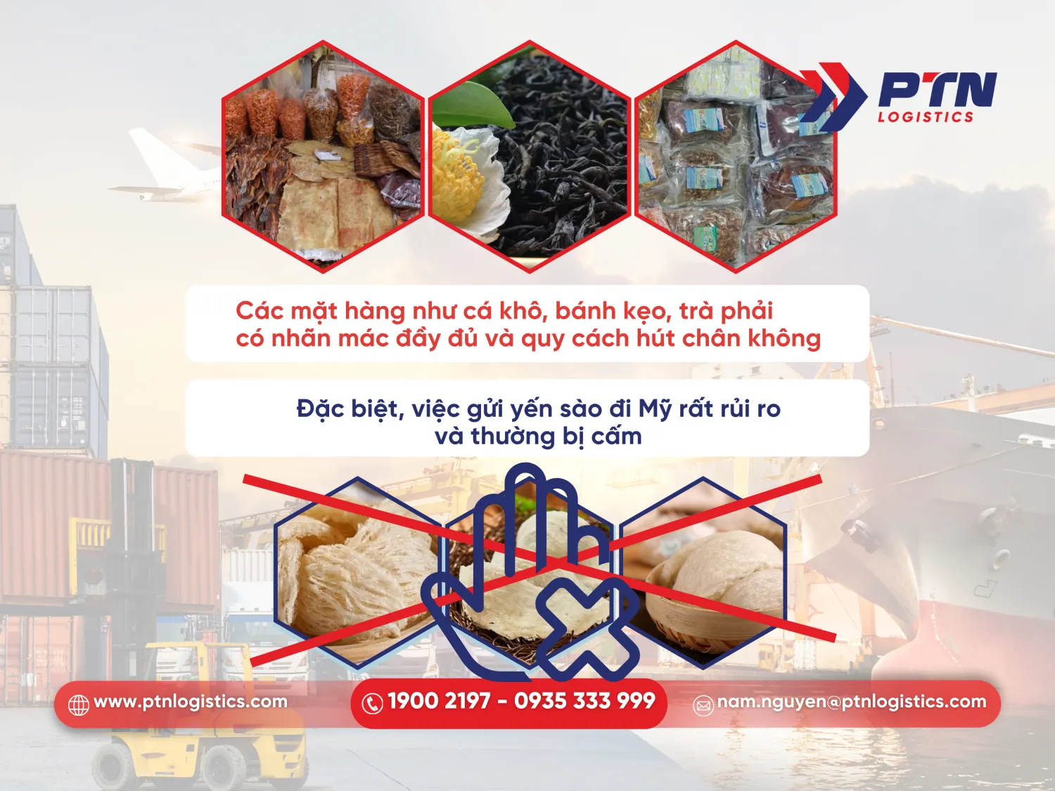 Thực phẩm và đồ uống là hàng gửi đi Mỹ có điều kiện khắt khe