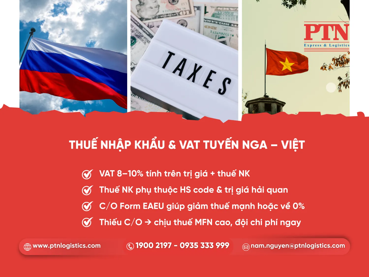 Thuế nhập khẩu và VAT tuyến Nga - Việt