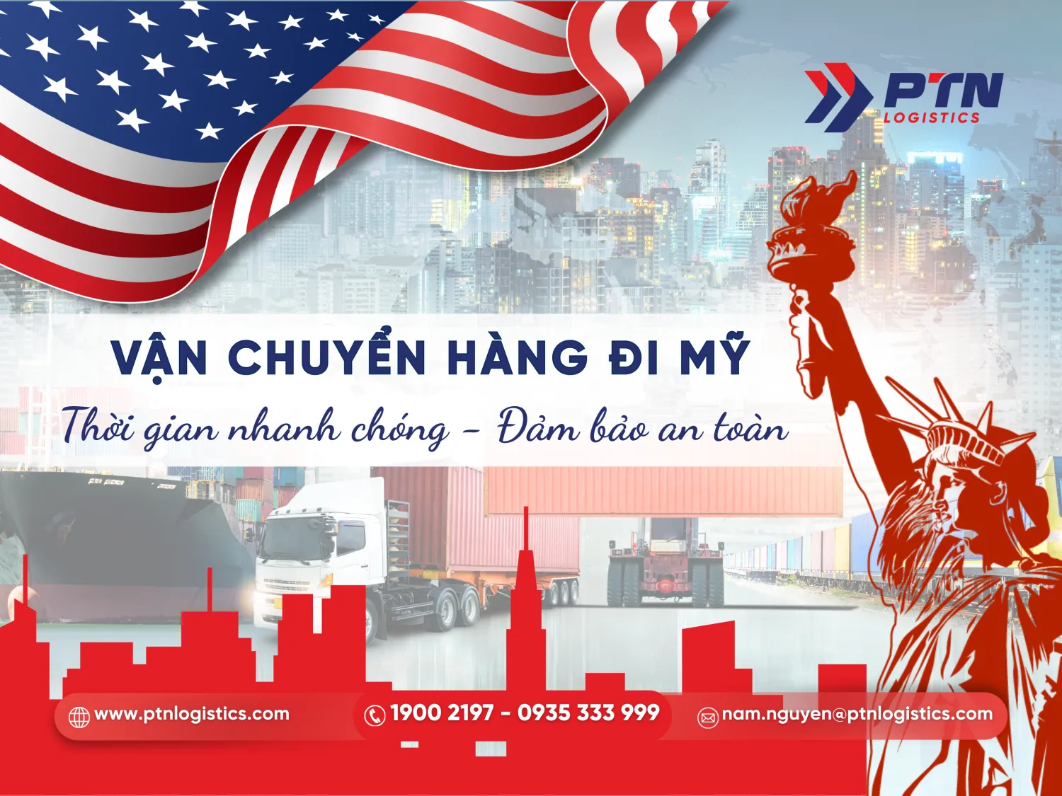 Tiến hành vận chuyển hàng đến Mỹ