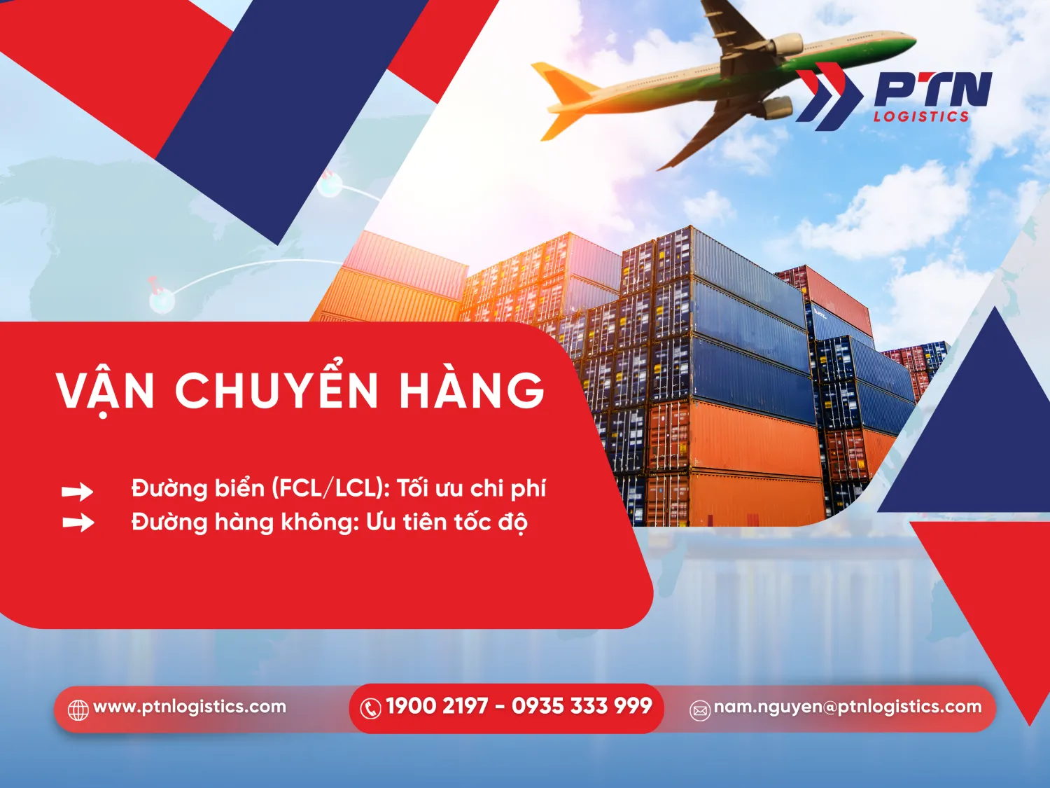Tiến hành vận chuyển quốc tế gửi hàng đi Mỹ