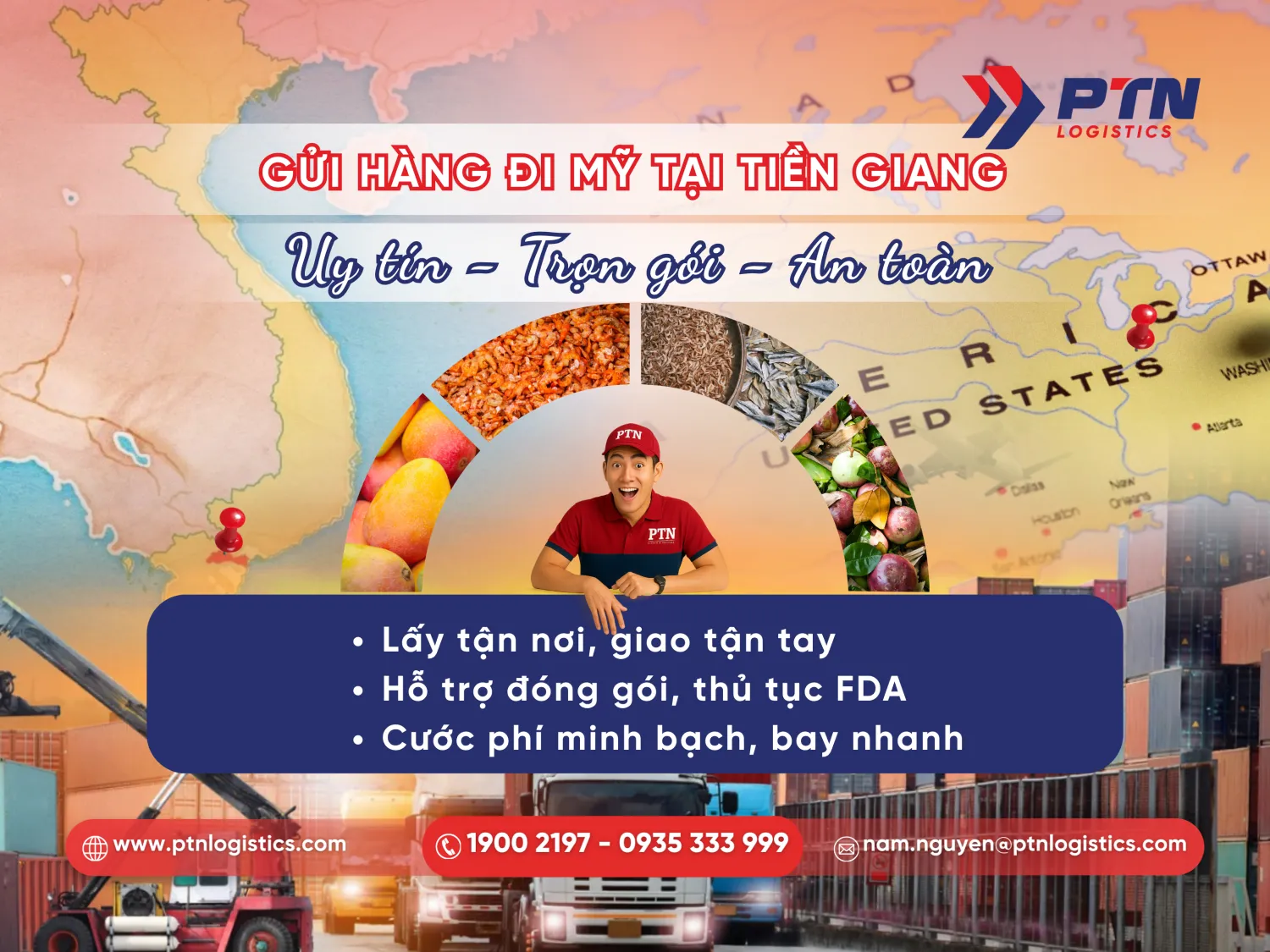 Tìm hiểu dịch vụ gửi hàng đi Mỹ tại Tiền Giang