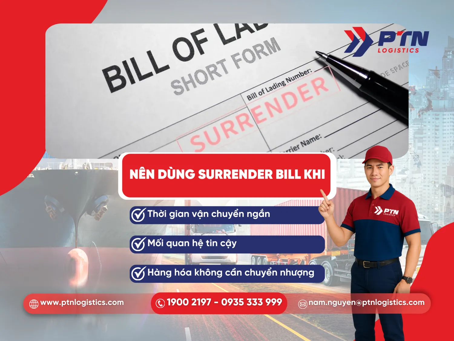 Trường hợp nên sử dụng surrender bill