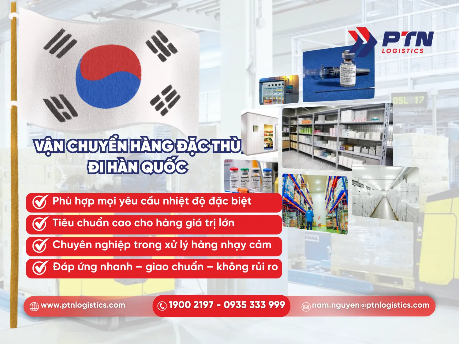 Vận chuyển hàng hóa đặc thù đi Hàn Quốc