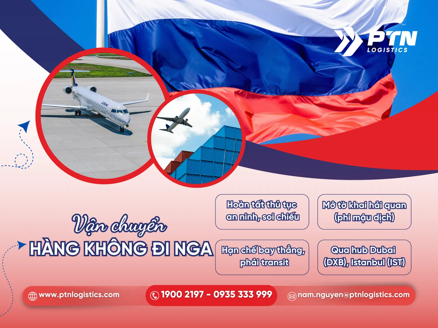 Vận chuyển hàng không gửi đi Nga